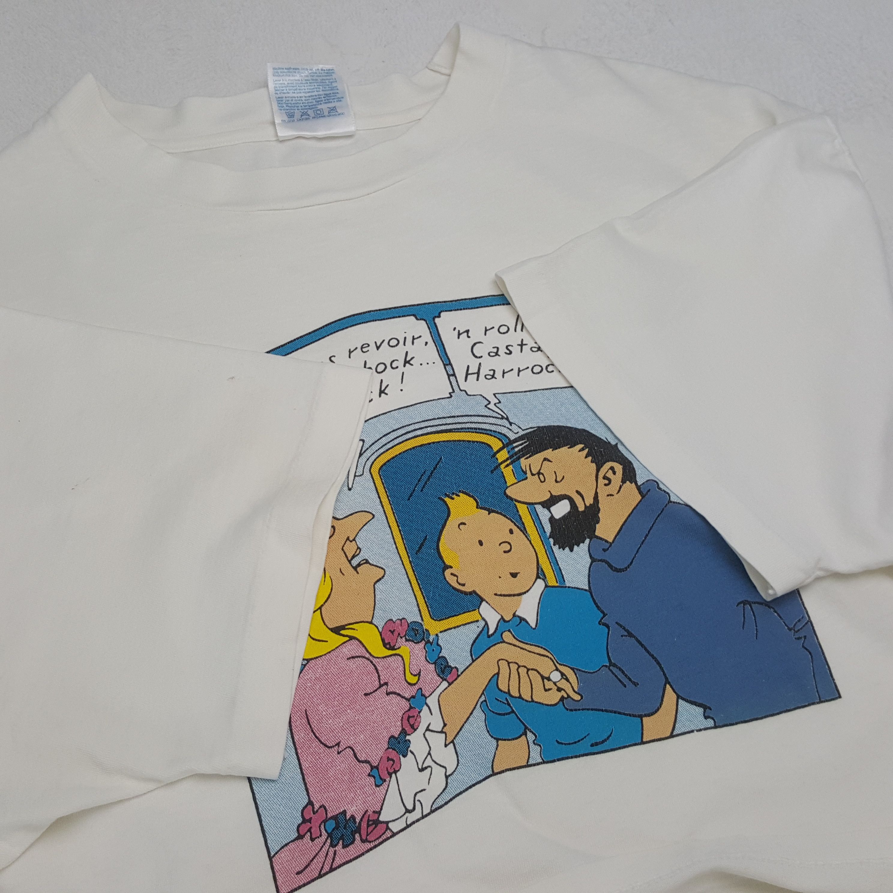 Hanes TINTIN AMERICAN Cartoon Vintage Tshirt C285N29 Size US XL / EU 56 / 4 - 7 Thumbnail