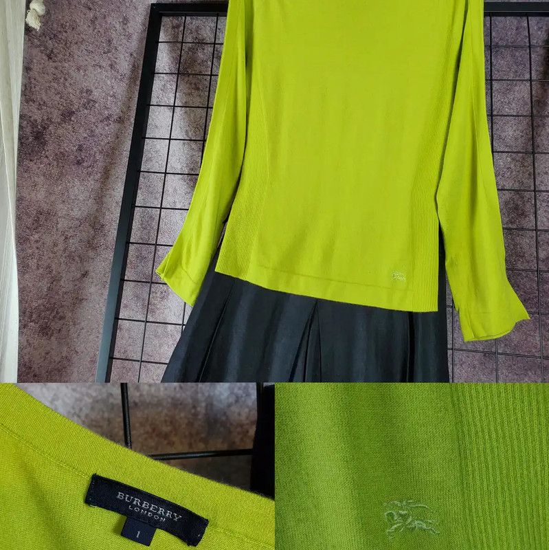 Burberry Burberry Spring Autumn Fluorescent Green Knit Top Size M / US 6-8 / IT 42-44 - 1 Thumbnail