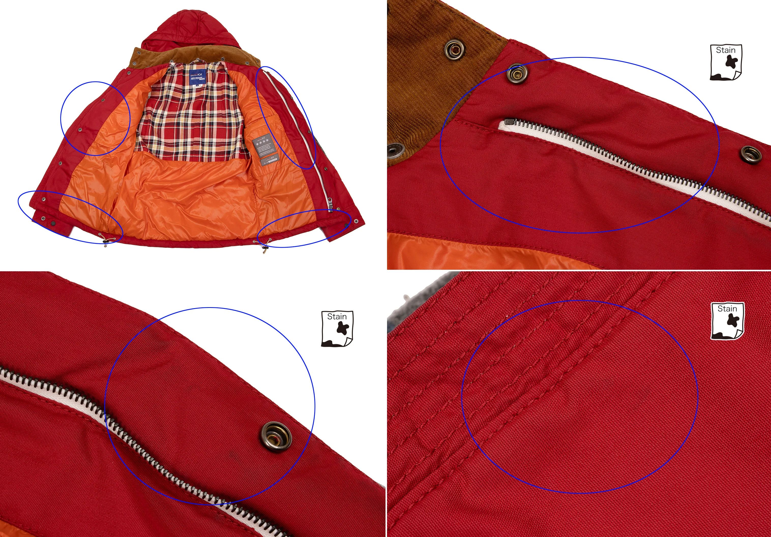 Junya Watanabe Quilted Down Hooded Jacket in Red, Size XS Size US XS / EU 42 / 0 - 14 Thumbnail