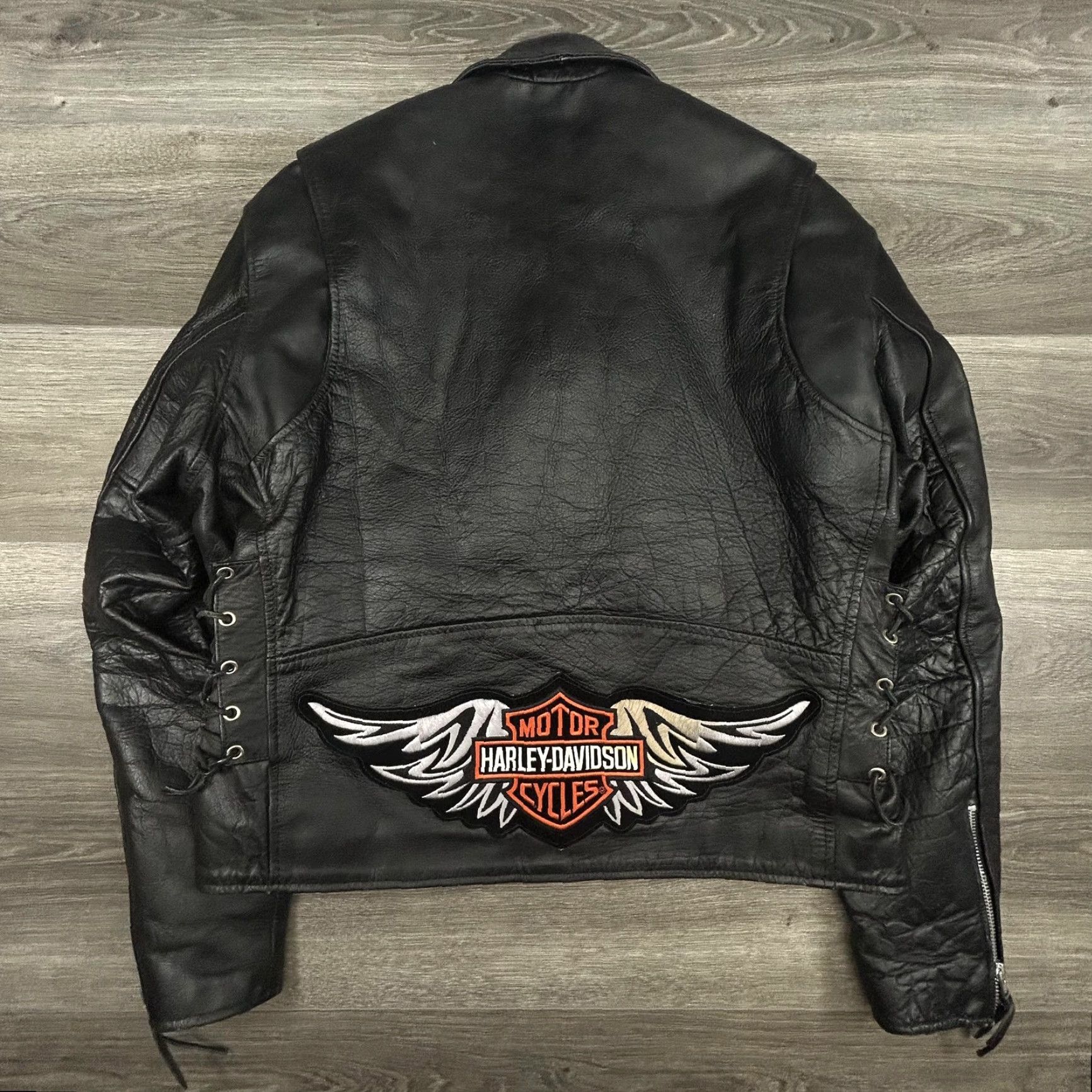 Vintage VINTAGE Harley-Davidson Motorcycle Leather Jacket Mens XL Black 90s Belted Quilted Padded Zip Front Size US XL / EU 56 / 4 - 2 Thumbnail