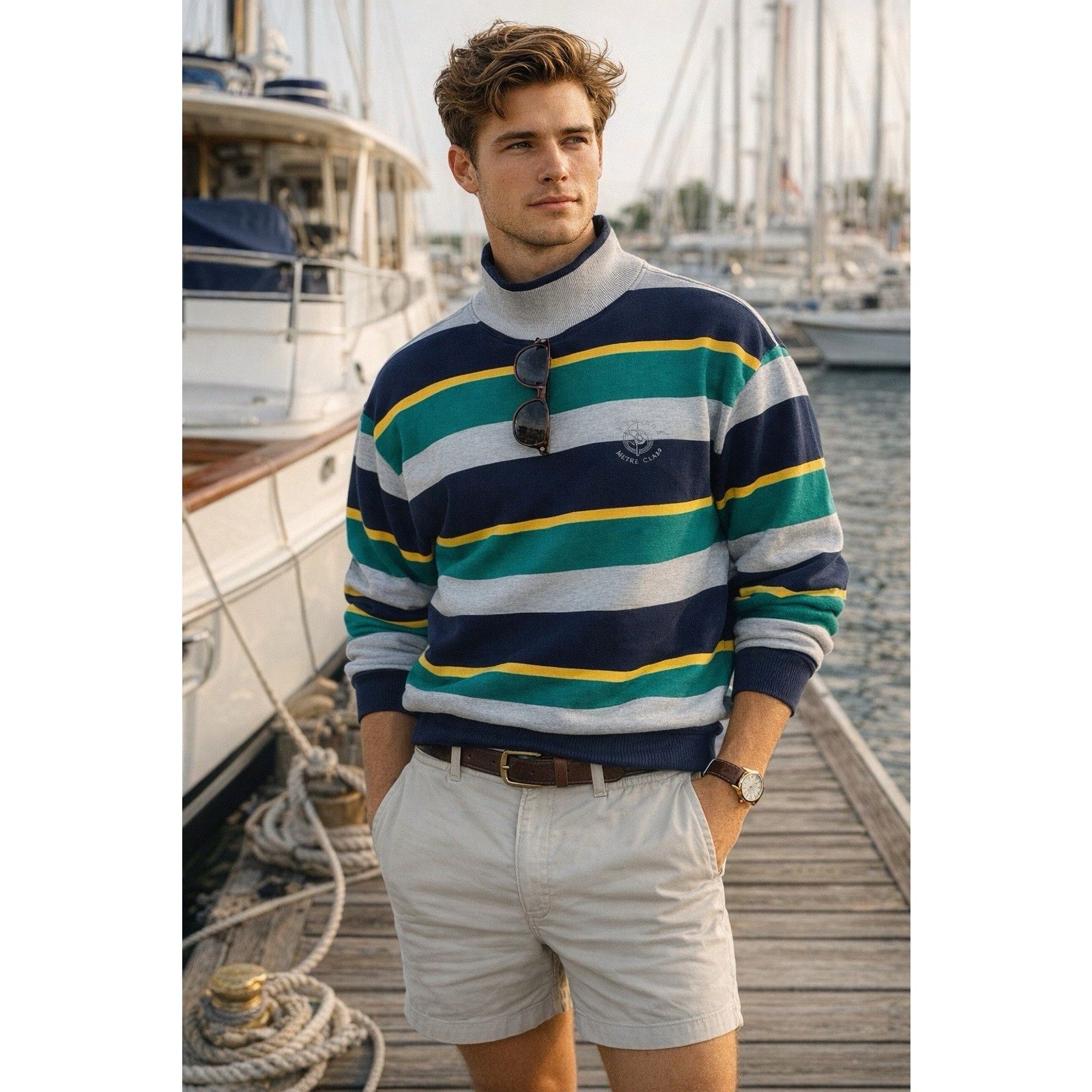 Nautica 90’s Mock Neck Color Block Sweatshirt Sz L Retro EUC Preppy Size US L / EU 52-54 / 3 - 1 Thumbnail