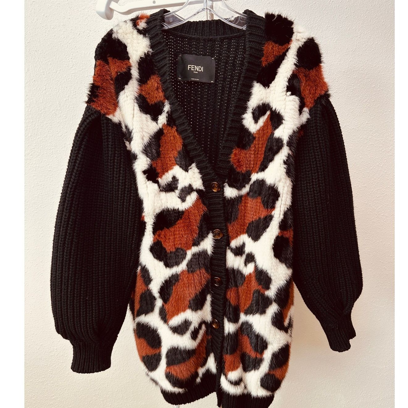Fendi Fendi Black Balloon-Sleeve Cashmere Mink Fur Animal Sweater Size M / US 6-8 / IT 42-44 - 4 Thumbnail