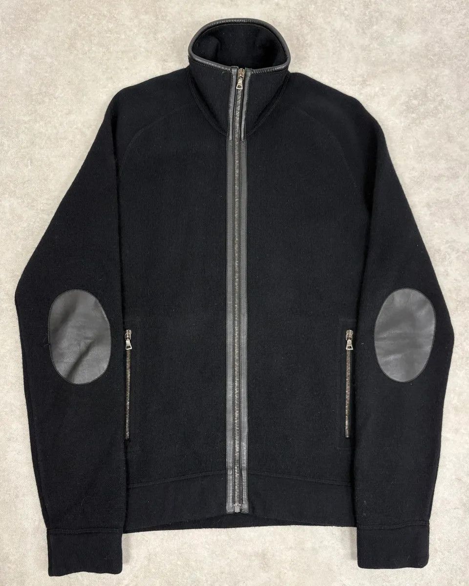 Prada FW2007 Prada Black Padded Leather Wool Zip-up Sweater Size US M / EU 48-50 / 2 - 1 Thumbnail