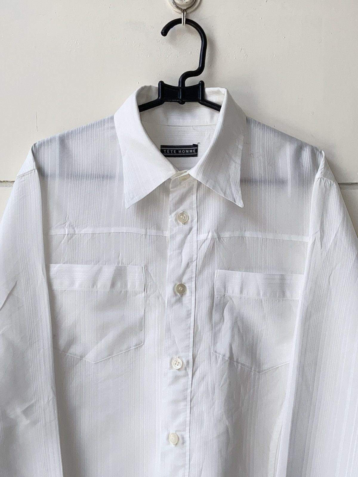 Issey Miyake × Japanese Brand × Tete Homme TETE HOMME White Striped Shirt Size US XS / EU 42 / 0 - 11 Thumbnail