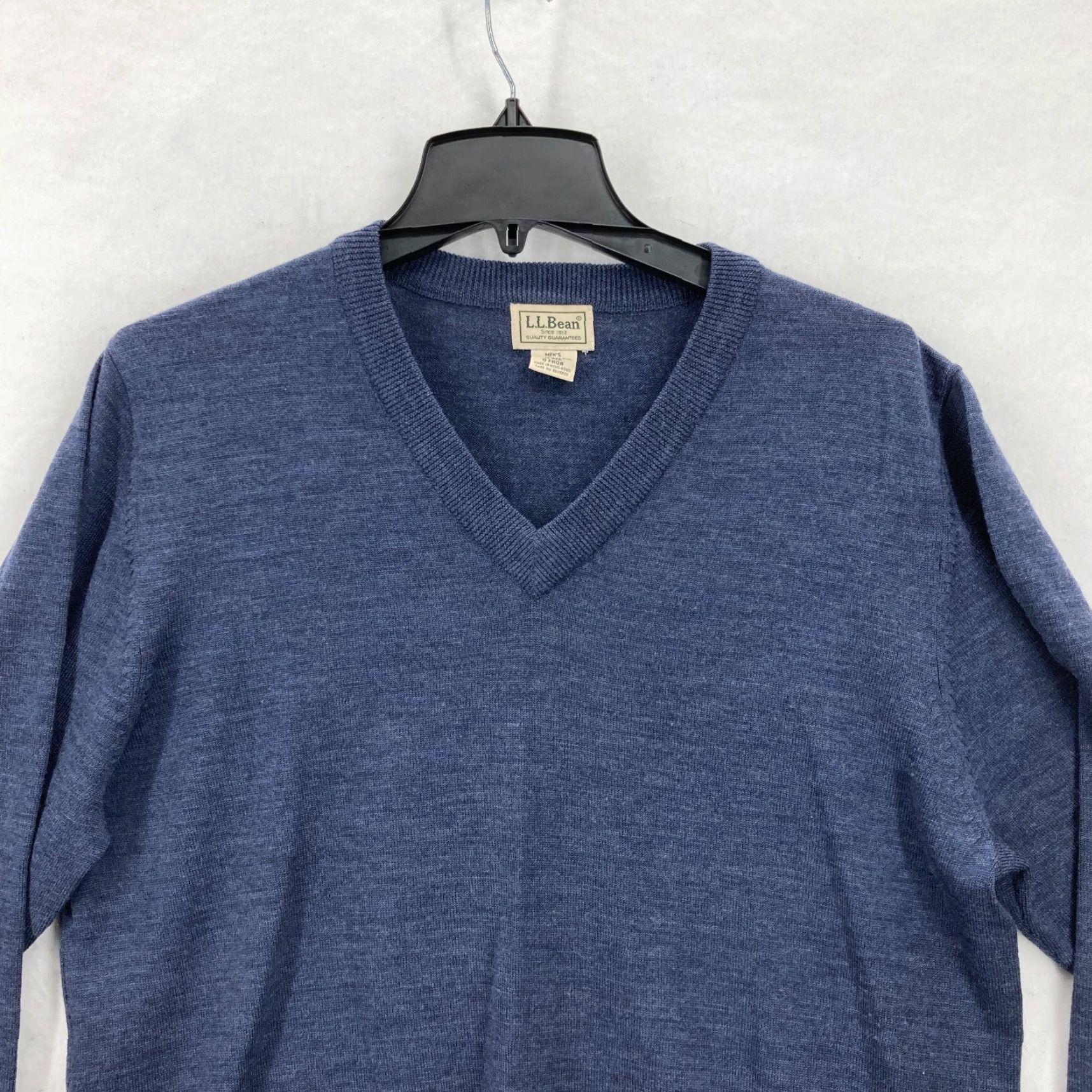 Vintage L.L. Bean Merino Wool Sweater Mens Medium Blue V Neck Pullover Casual Knit Shirt Size US M / EU 48-50 / 2 - 2 Thumbnail