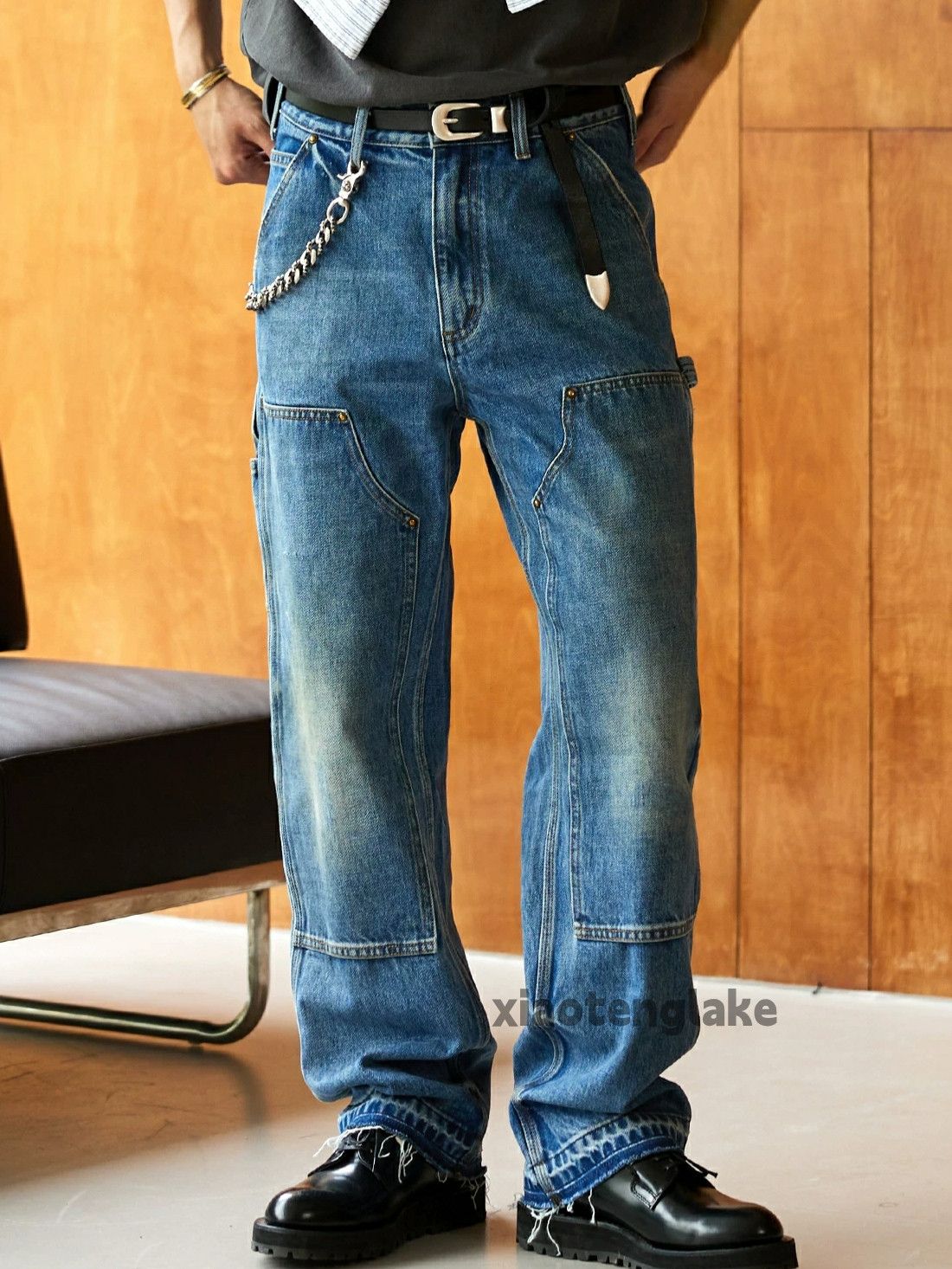 Jean × Vintage washed faded workwear carpenter skate hiphop jeans Size US 30 / EU 46 - 2 Thumbnail