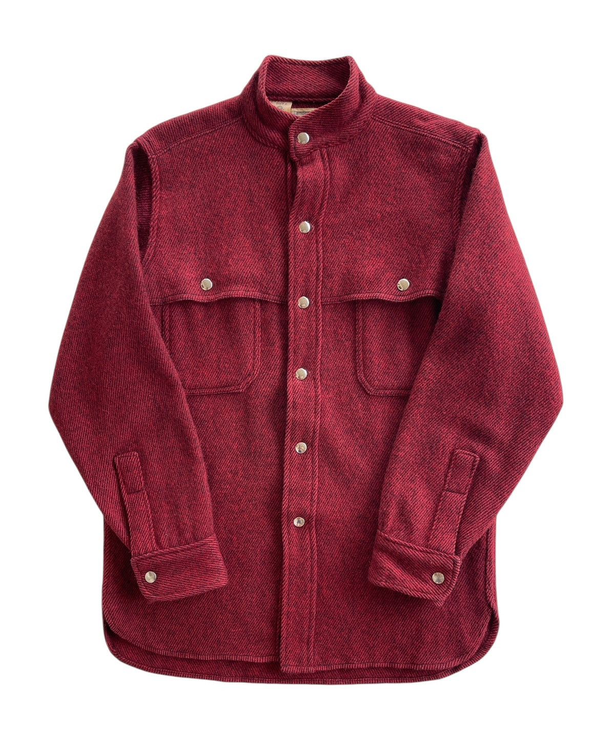 Vintage 70s Paul Petzoldt Wool Blend Burgundy Shirt Size US M / EU 48-50 / 2 - 2 Thumbnail