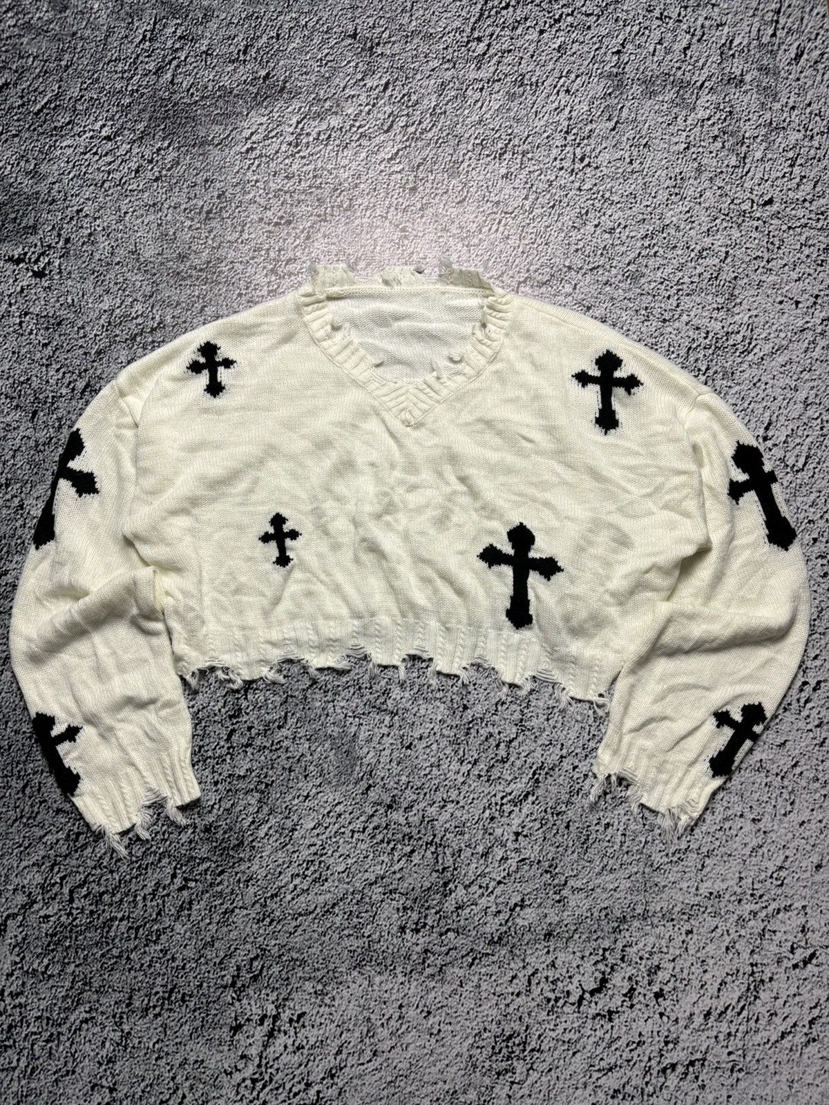 If Six Was Nine × Vintage Oversized y2k cross printed distressed sweater Size XXL / US 16-18 / IT 52-54 - 1 Thumbnail