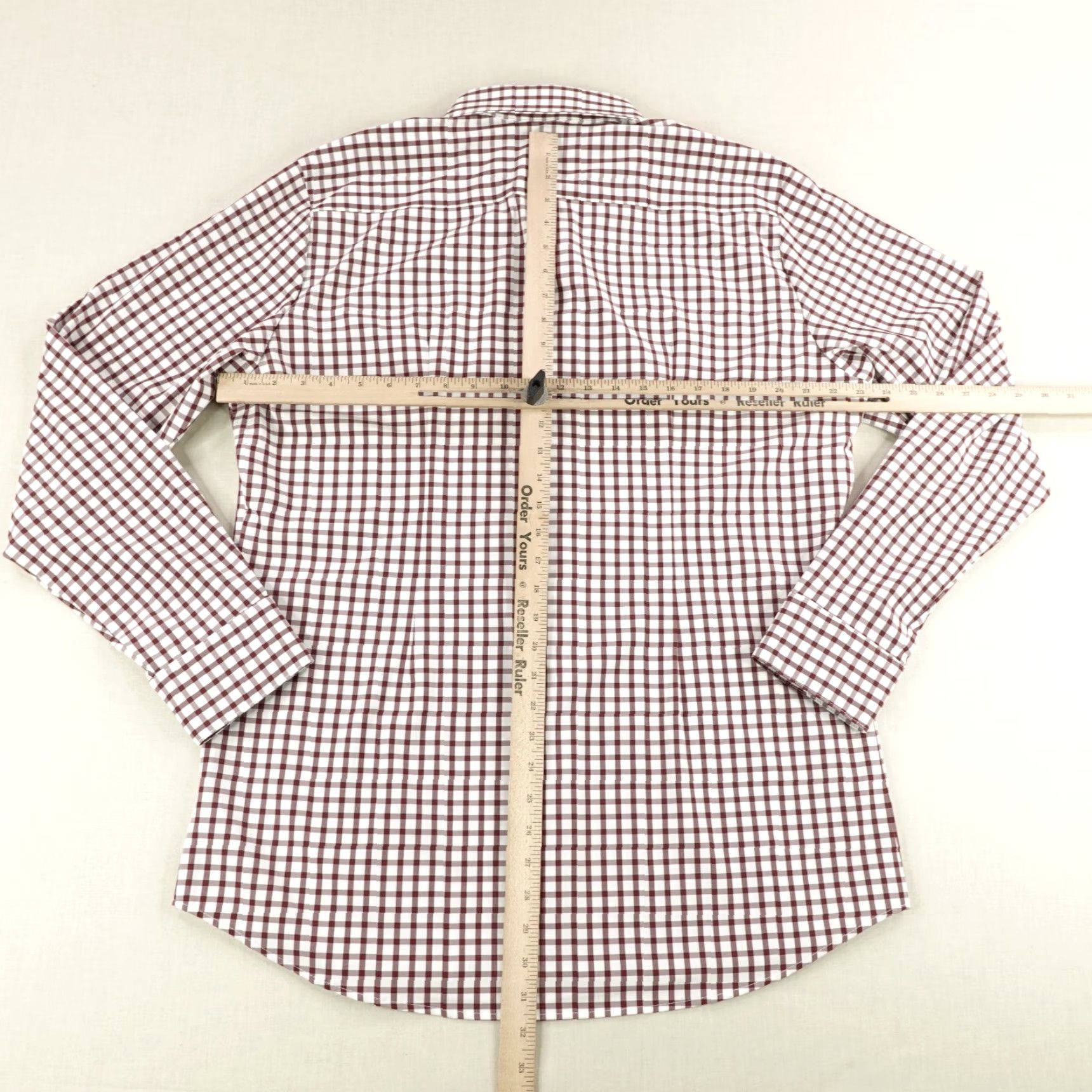 Mizzen+Main Mizzen+Main Shirt Mens XL Red Plaid Button-Up Performance Breathable Lightweight Stretch Size US XL / EU 56 / 4 - 7 Thumbnail
