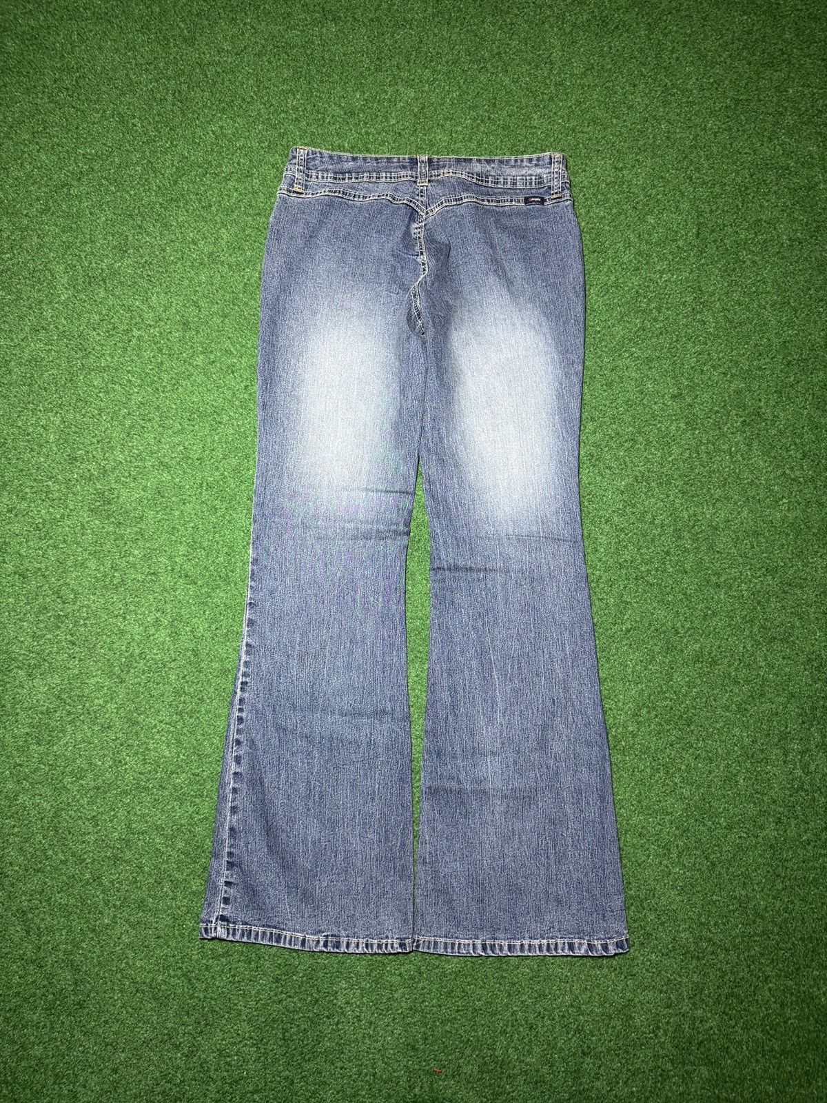 Vintage Y2K Angels Low Rise Flare Womens 13 Stretch 32x32 Jeans Size 32" / US 10 / IT 46 - 2 Thumbnail