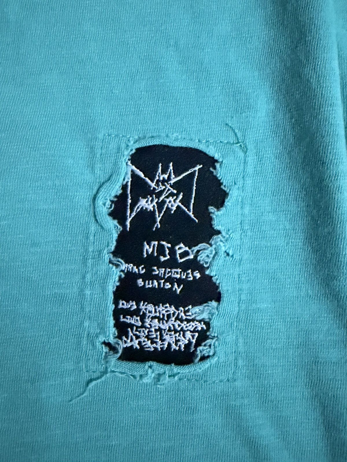 Marc Jacques Burton Marc Jacques Burton “Neon Teal Distressed” Long Sleeve Top Size US S / EU 44-46 / 1 - 6 Thumbnail