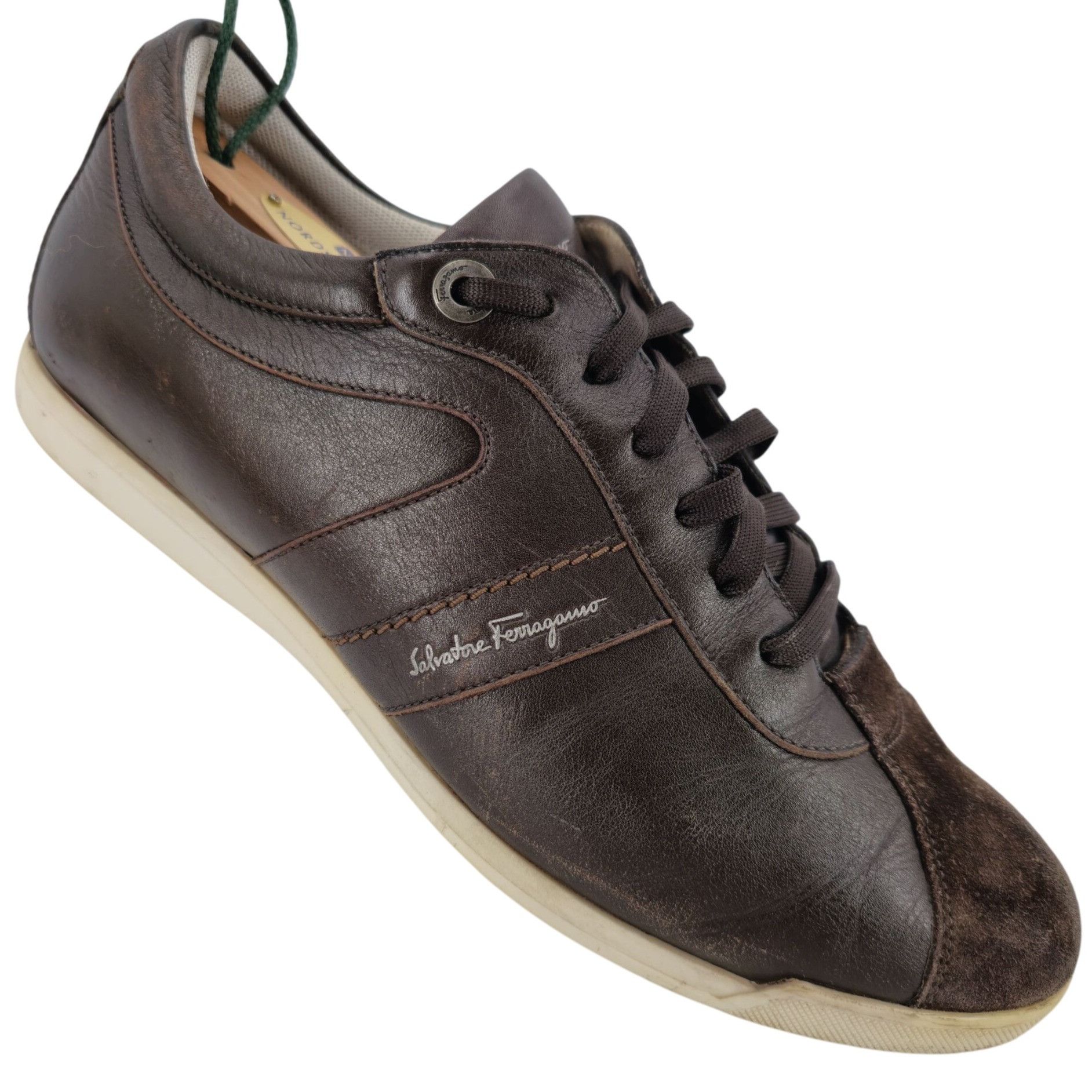 Salvatore Ferragamo Italy Brown Leather Suede Vintage Shoes, Men's (Size 7.5)