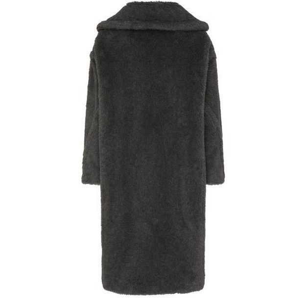 Max Mara MAX MARA Teddy Fuzzy Black Wool Long Coat New & Authentic (W Size L / US 10 / IT 46 - 2 Thumbnail