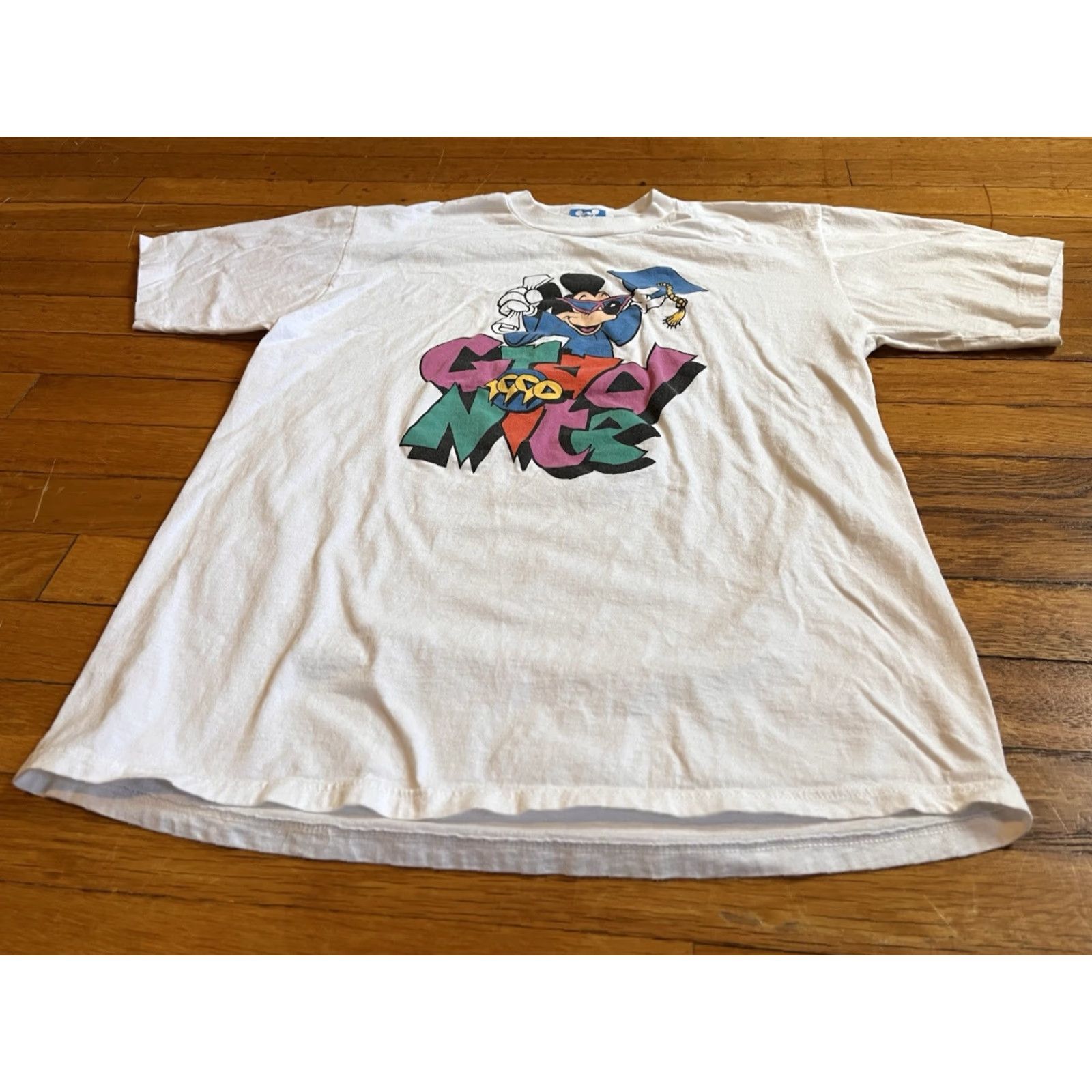 Vintage VINTAGE Mickey Mouse Graduation Shirt Men’s XL White T-Shirt Regular 1990s Disney Character Fashions Graphic Print Size US L / EU 52-54 / 3 - 2 Thumbnail