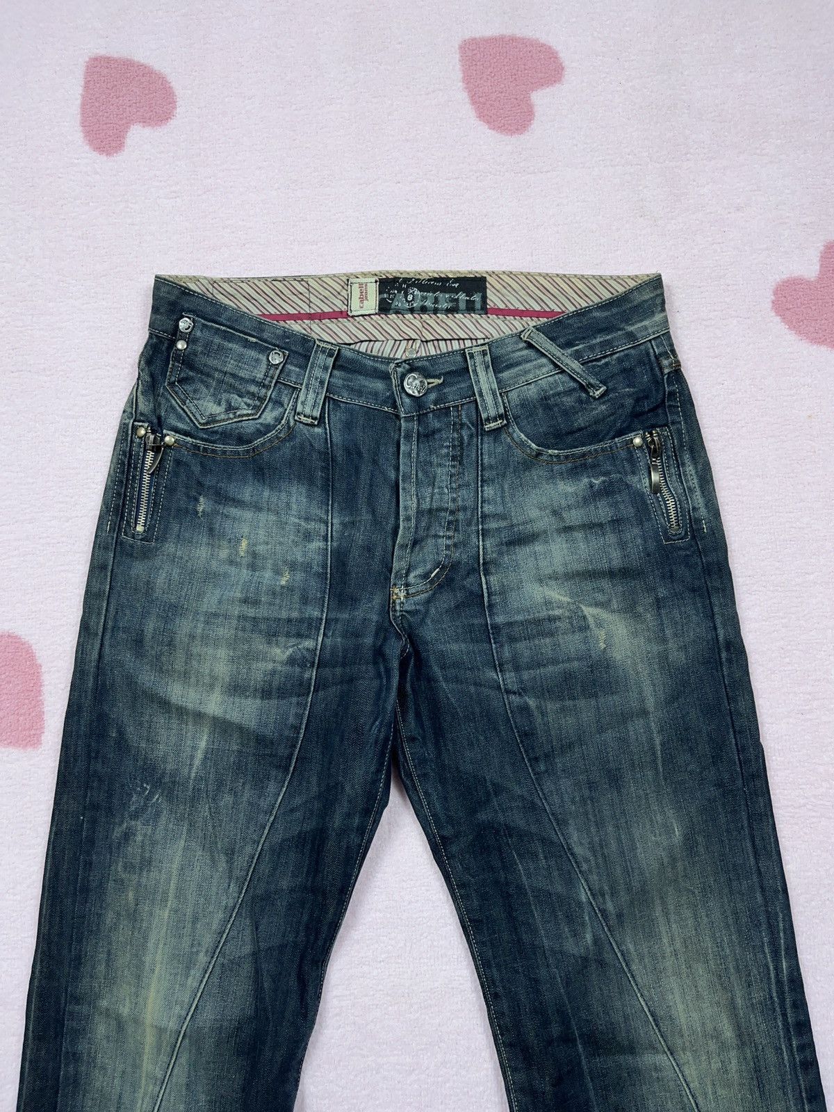 Other ➕ vintage y2k sick fade front stitch avant garde jeans Size US 32 / EU 48 - 3 Thumbnail