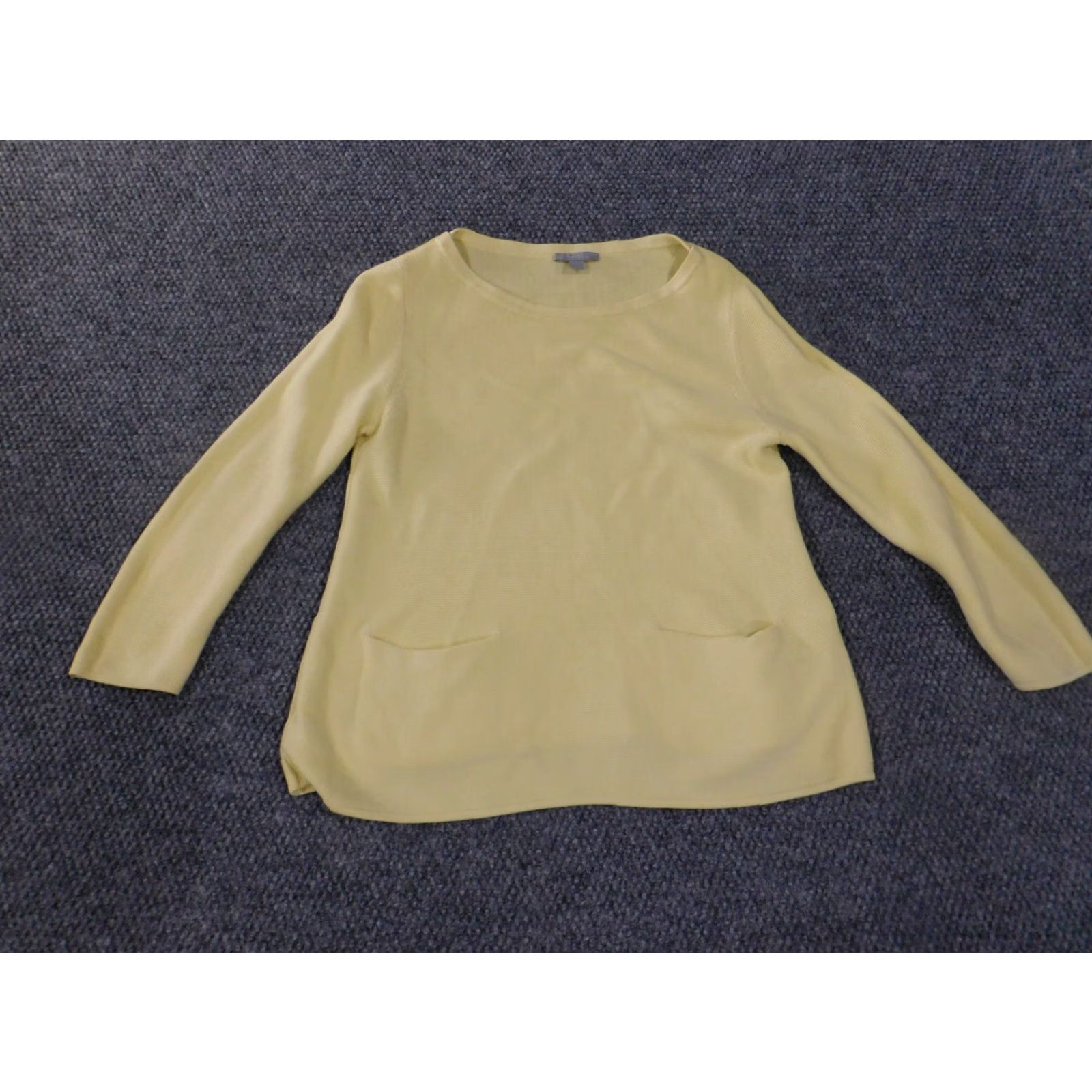 Cos COS Sweater Women XS Yellow Pullover Knit Pockets Stretch Cotton Raglan Sleeve Round Neck Casual Modern -Mens? Size XS / US 0-2 / IT 36-38 - 2 Thumbnail