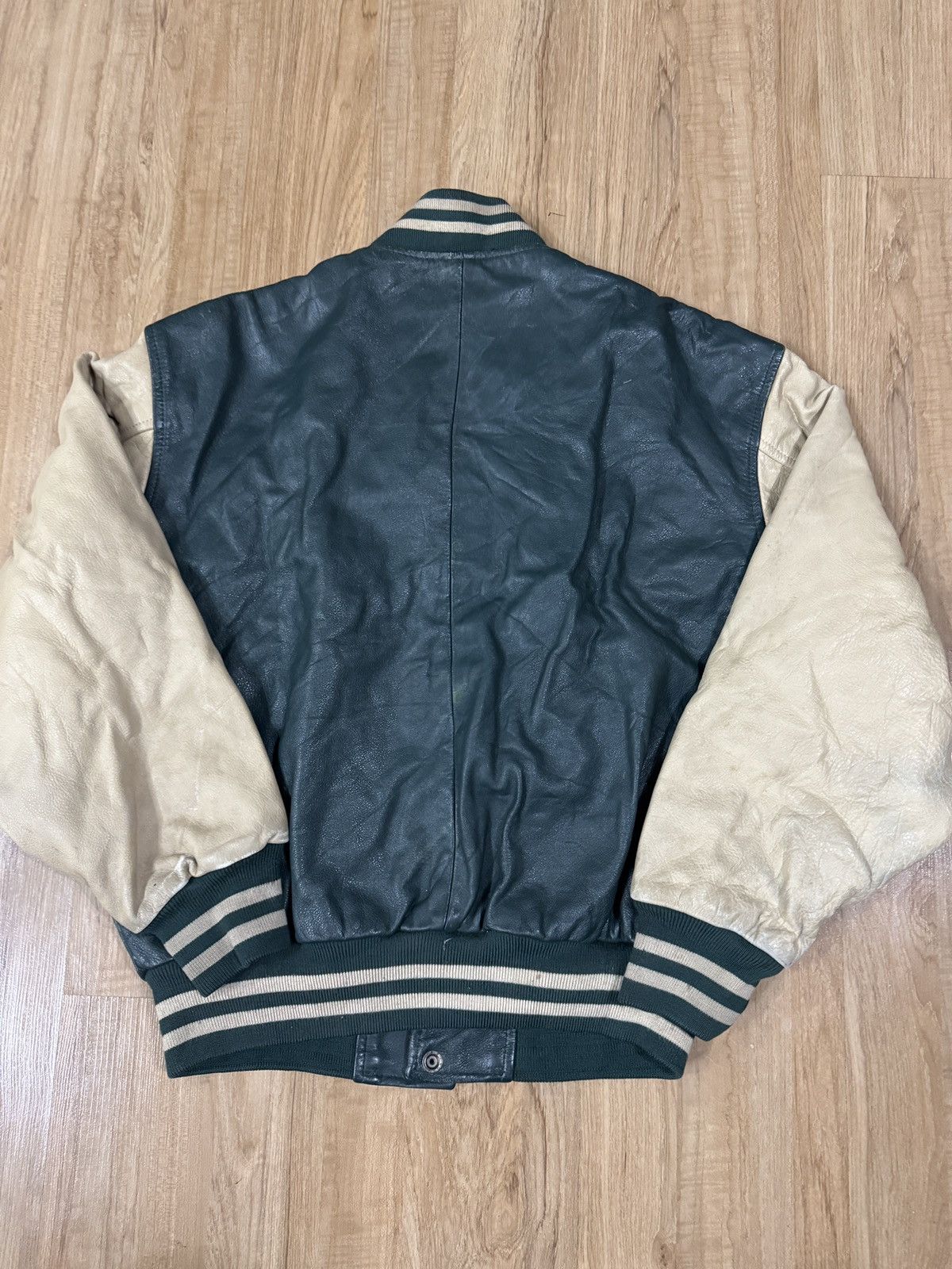 Vintage Vintage FULL LEATHER Varsity Jacket Size US L / EU 52-54 / 3 - 3 Thumbnail