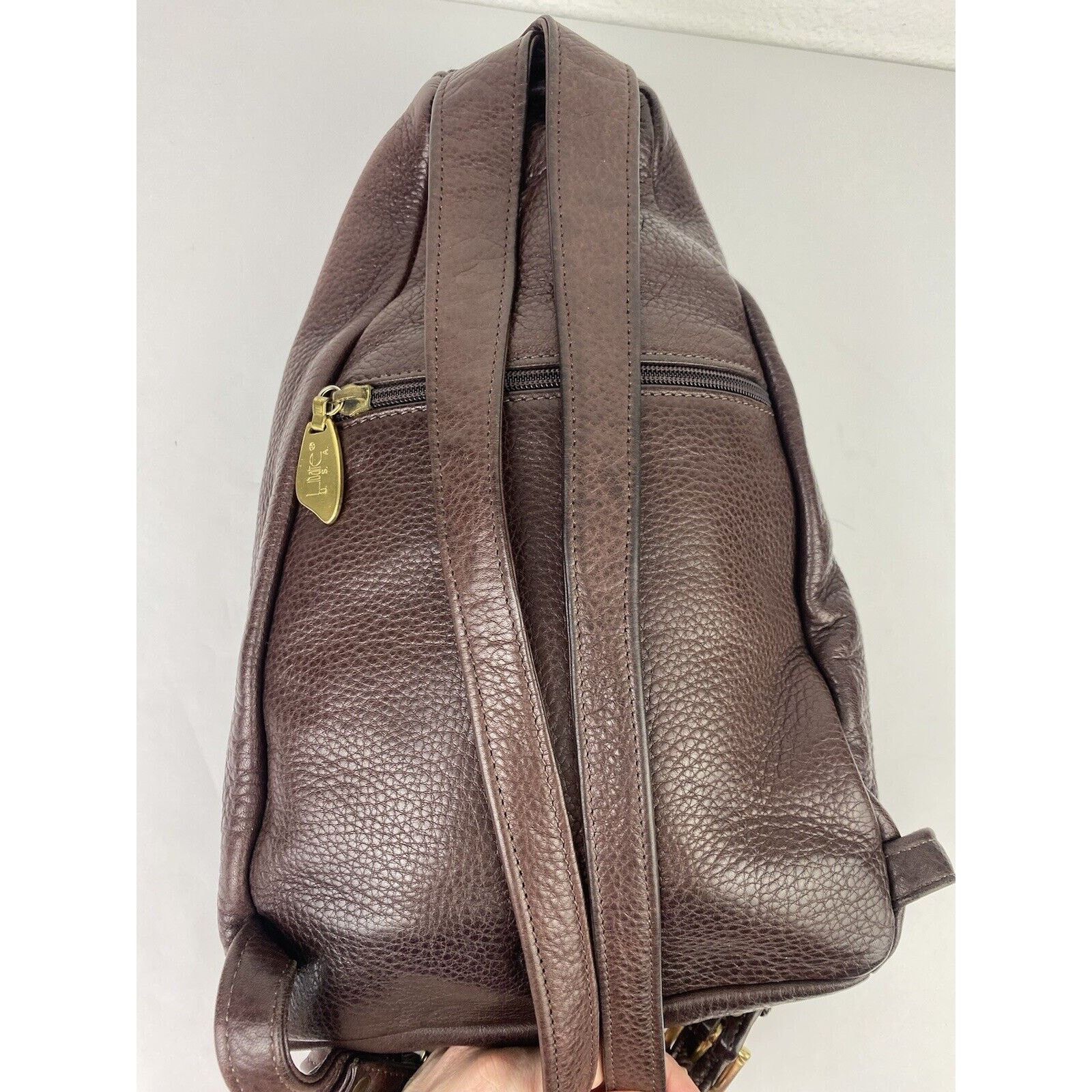 Other VTG LIBAIRE Pebbled Brown Leather Backpack Purse Bag 90's Size ONE SIZE - 8 Thumbnail