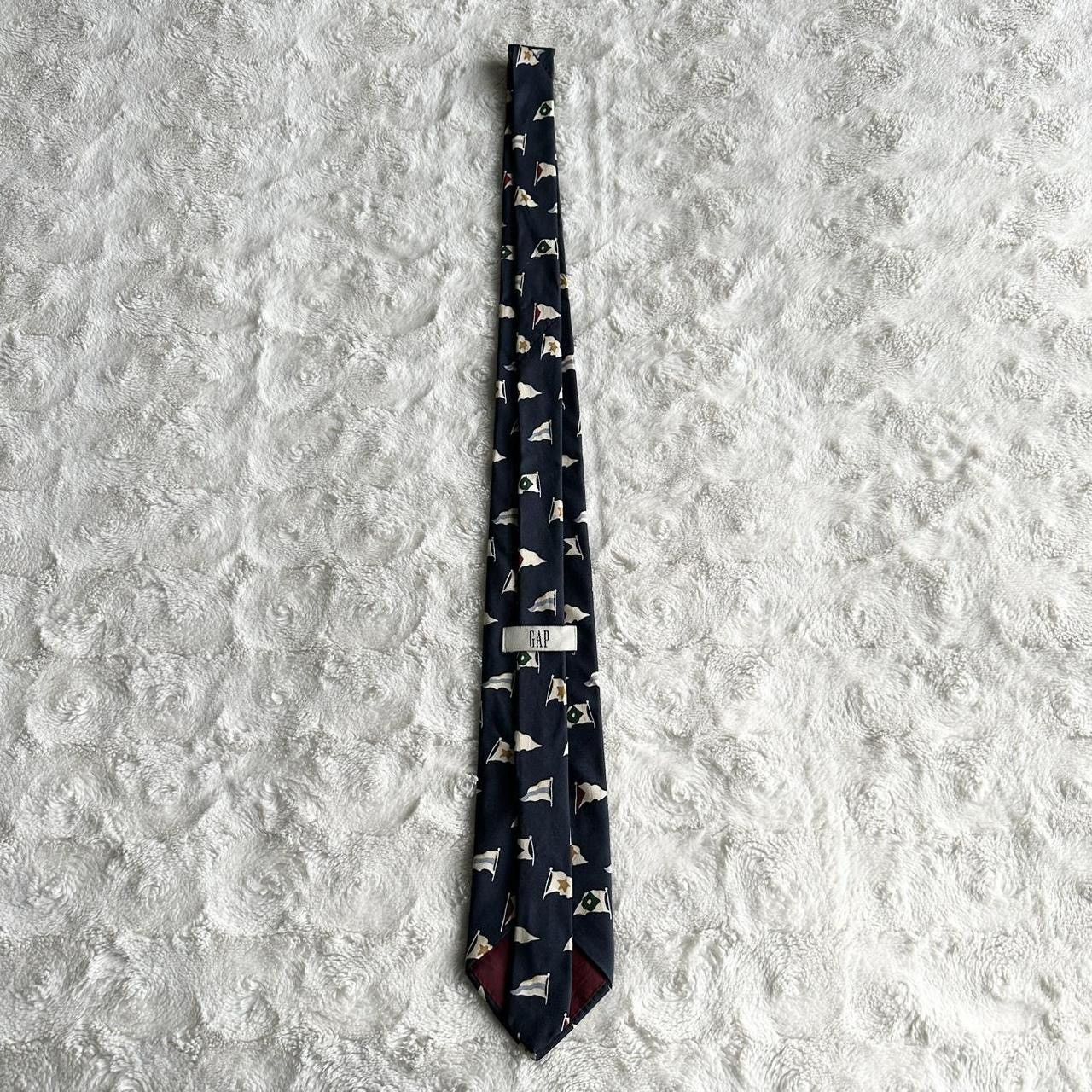 Gap Vintage Gap Necktie Mens Navy Silk Nautical Flags Sail Boat Size ONE SIZE - 4 Thumbnail