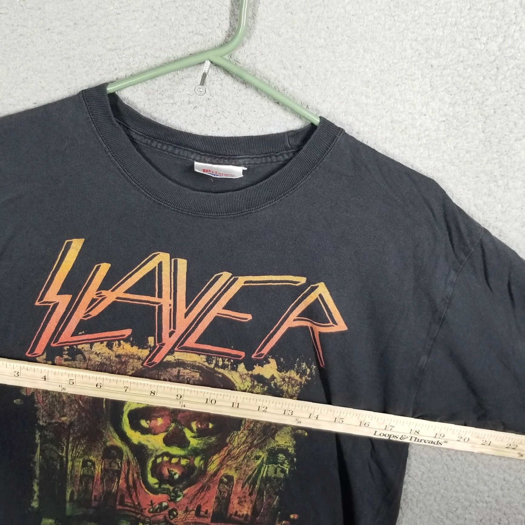 Hanes VINTAGE Slayer Seasons In The Abyss Shirt Mens Large Black Hanes Metal Tee 90s Size US L / EU 52-54 / 3 - 7 Thumbnail