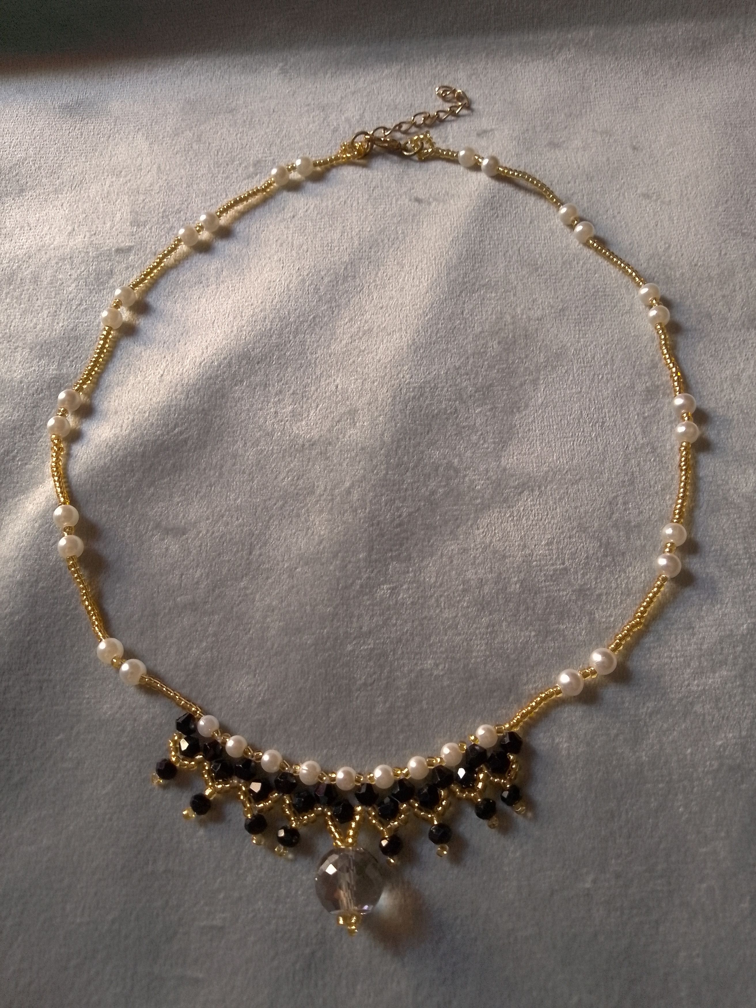 Other Golden Black Necklace with Swarovski crystal pendant Size ONE SIZE - 9 Thumbnail