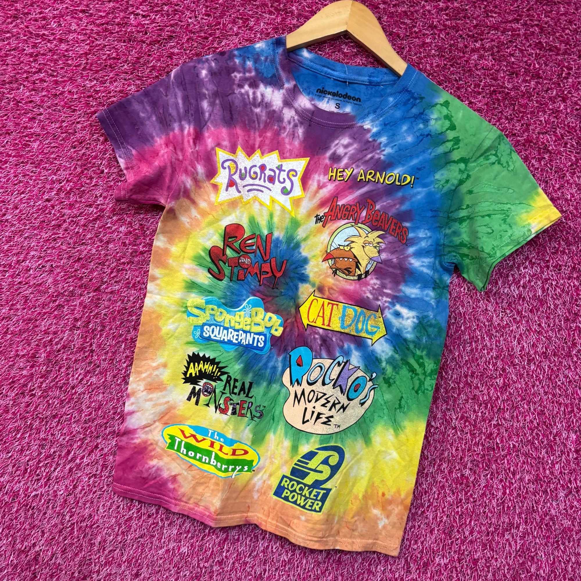 Nickelodeon Nickelodeon Classic Cartoon Titles Mix Tie Dye T-Shirt Small Size US S / EU 44-46 / 1 - 3 Thumbnail