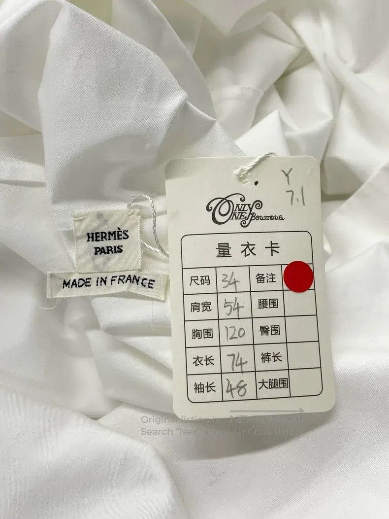 Hermes Hermes White design shirt Size XXS / US 00 / IT 34 - 5 Thumbnail