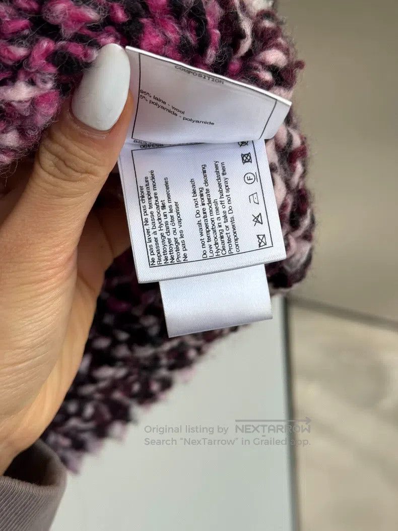 Chanel Chanel 22K thick chain pink striped gradient wool knitted Size XS / US 0-2 / IT 36-38 - 7 Thumbnail