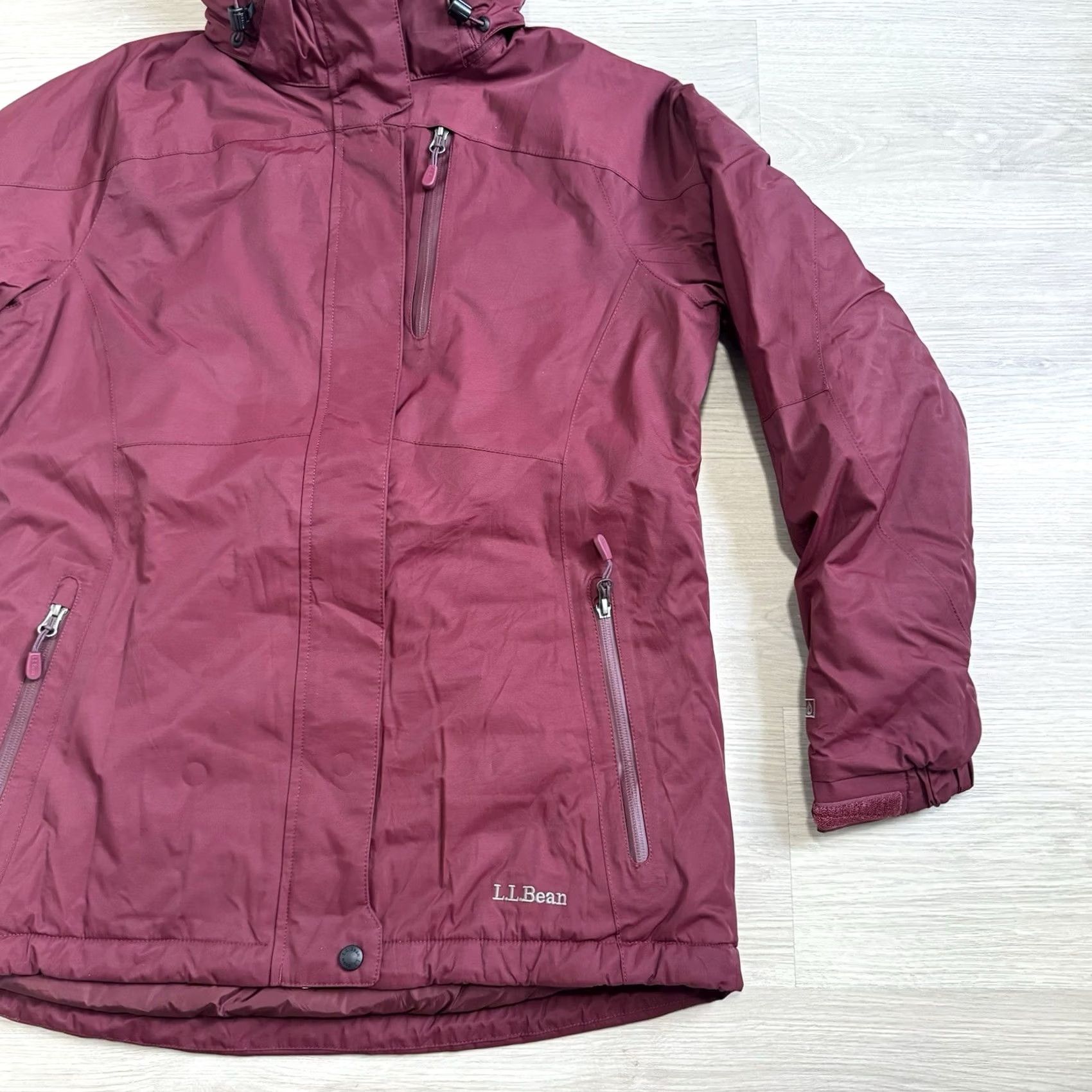 Vintage L.L. Bean Rugged Ridge Parka Jacket Full Zip TEK Maroon Red Primaloft Women’s S Size S / US 4 / IT 40 - 3 Thumbnail