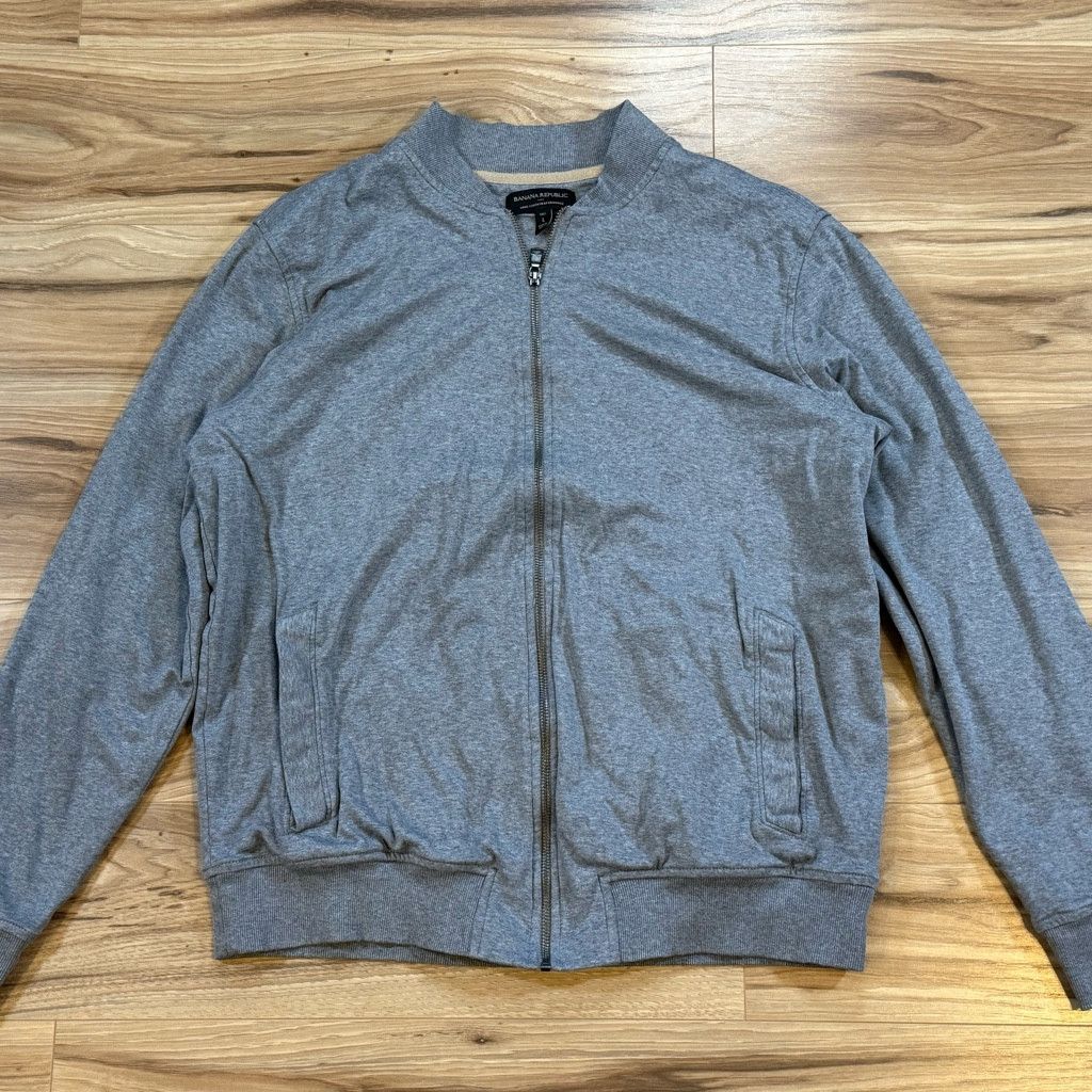 Banana Republic Banana Republic Luxe Touch Bomber Jacket L Tall Grey Size US L / EU 52-54 / 3 - 1 Thumbnail