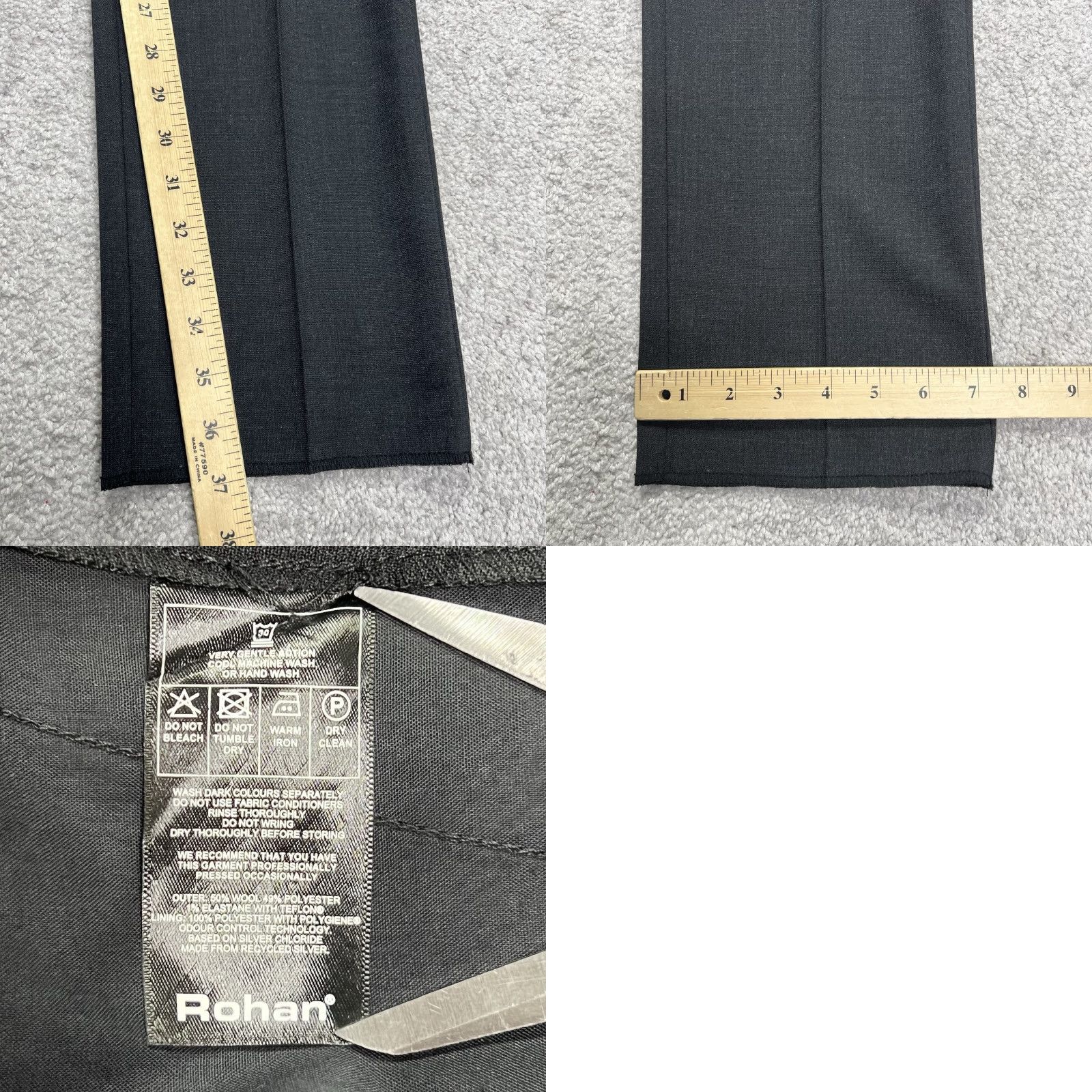 Vintage Rohan Trousers Mens 34 Charcoal Gray Wool Blend Dress Casual Envoy NWT Pockets Stretch Trousers Baggy? Size US 34 / EU 50 - 10 Thumbnail