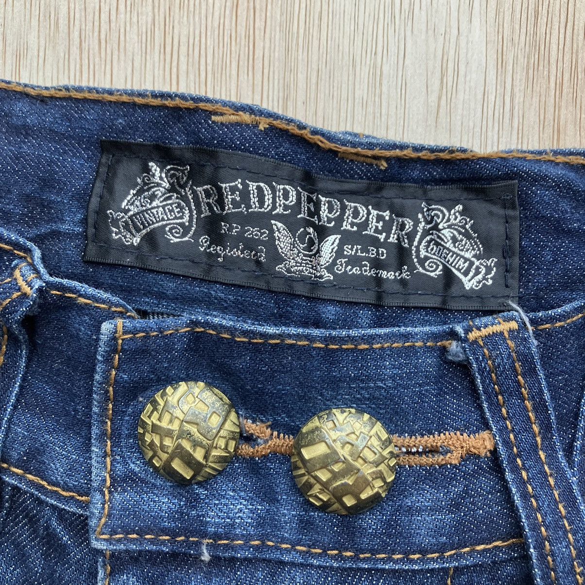 Designer × Vintage RED PEPPER DISTRESSED DENIM UNIQUE POCKET Size US 30 / EU 46 - 7 Thumbnail