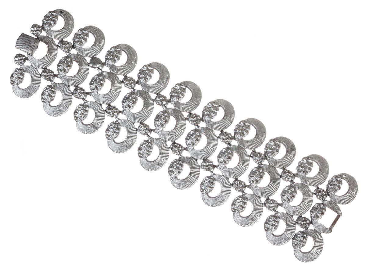 Monet Egyptian Revival Inspired Silver Tone Bracelet