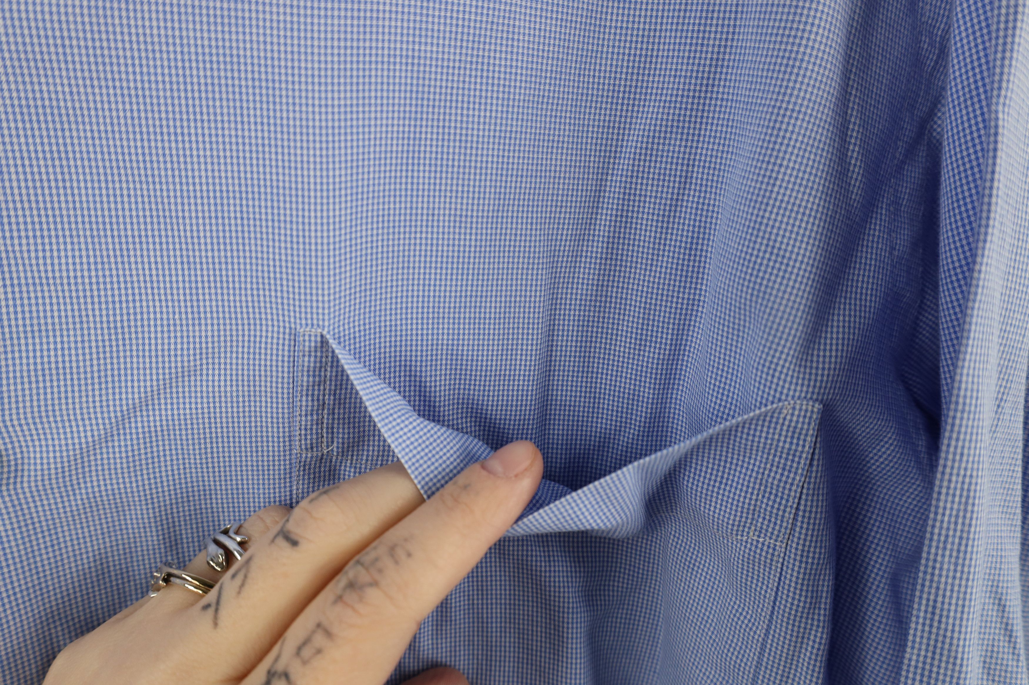 Ralph Lauren × Vintage Vintage Ralph Lauren Micro Collared Button Shirt Blue Cotton Size US M / EU 48-50 / 2 - 4 Thumbnail