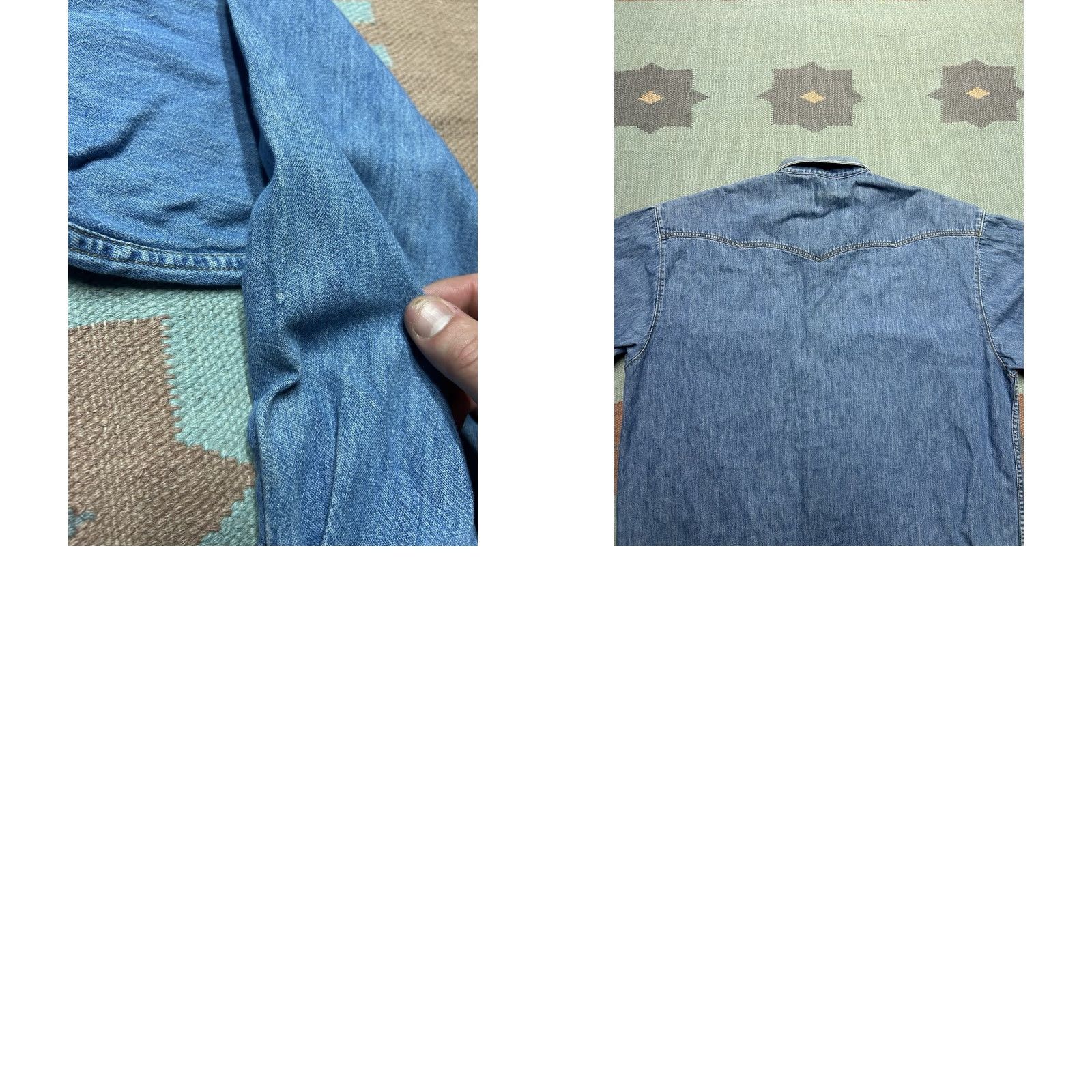 Gap VINTAGE Gap Denim Pearl Snap Shirt Western Cowboy Workwear Men’s Large Denim Shirt L Blue Western Mens Size US L / EU 52-54 / 3 - 8 Thumbnail