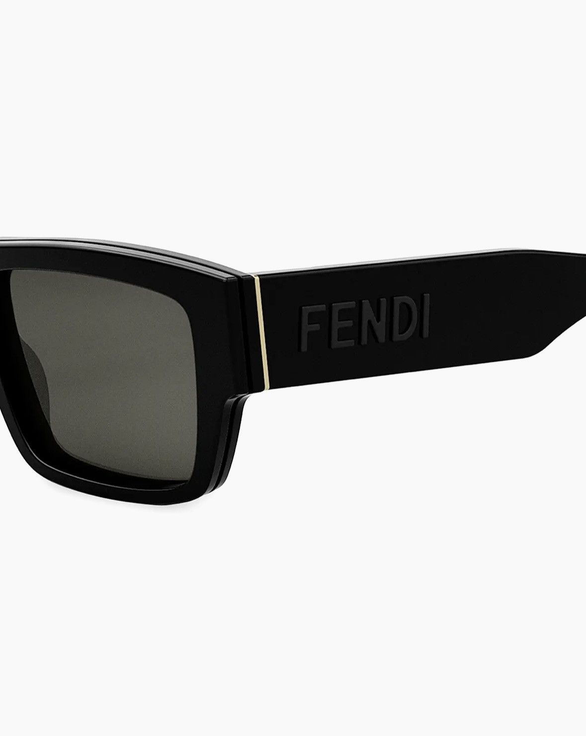 Fendi Fendi Signature 53MM Sunglasses Shiny Black Smoke Size ONE SIZE - 3 Thumbnail