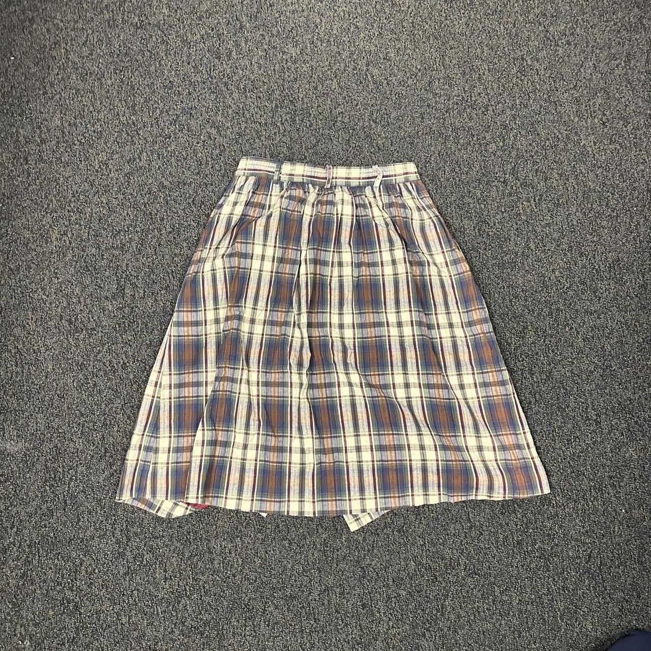Orvis Vintage Orvis Made in USA Button Down Plaid Skirt Size 32" / US 10 / IT 46 - 2 Thumbnail