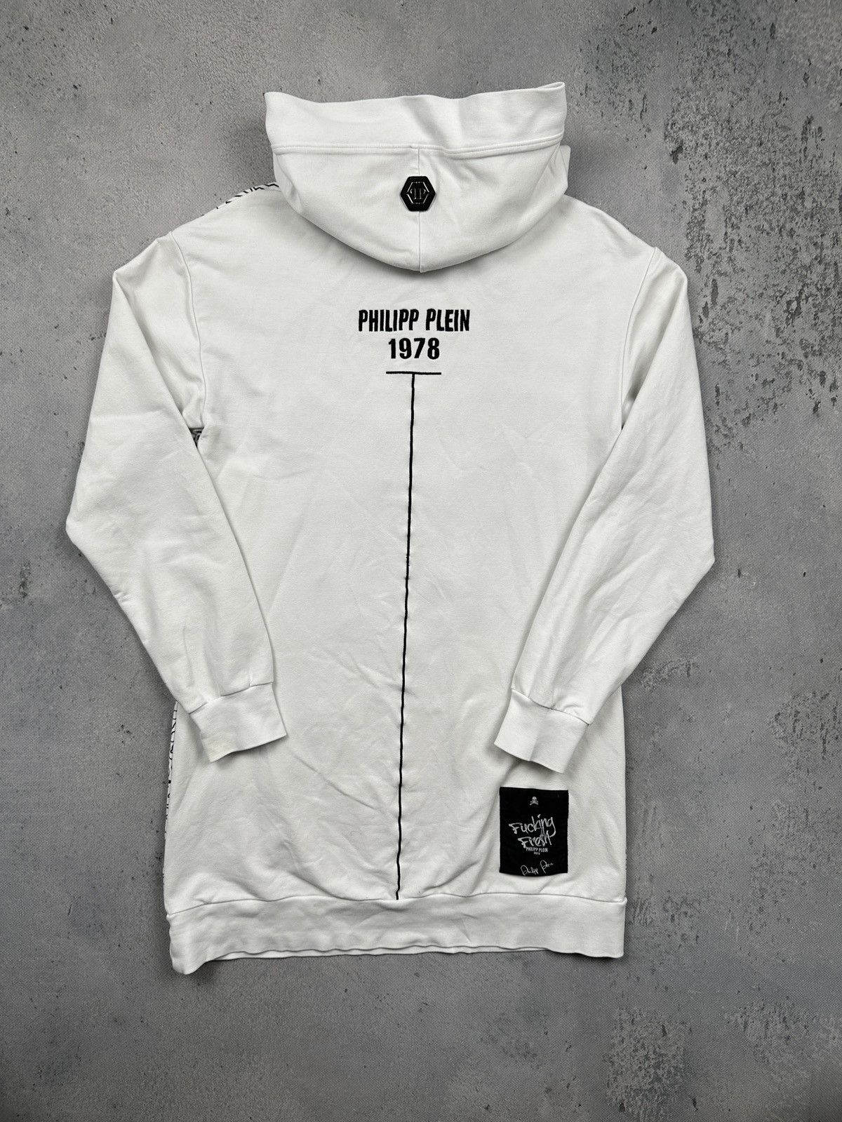 Philipp Plein Philipp Plein Couture White Skull Hoodie Longline Graphic Size US S / EU 44-46 / 1 - 2 Thumbnail