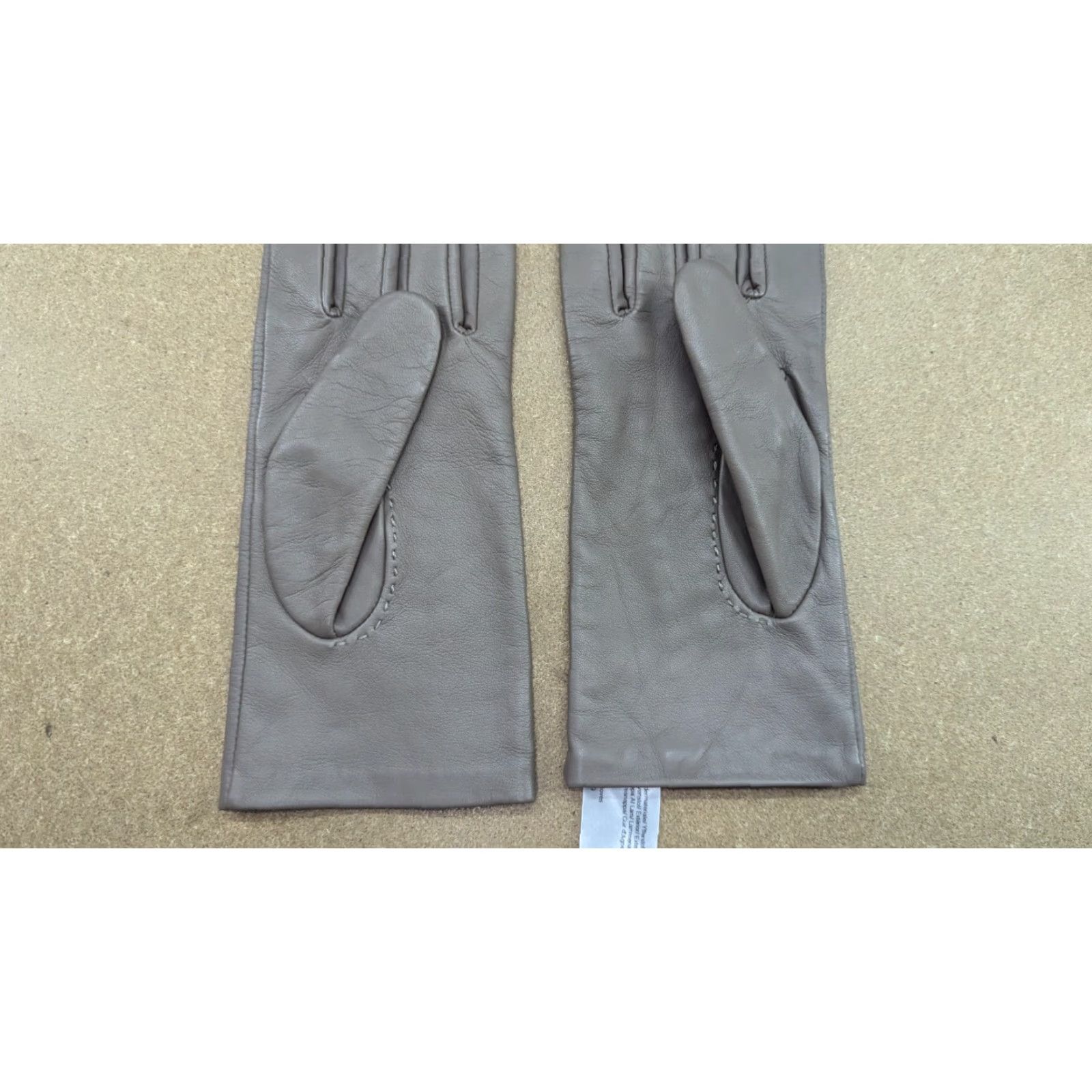Vintage Genuine Leather Gloves Women One Size Gray Winter Ladies Glove Size ONE SIZE - 4 Thumbnail