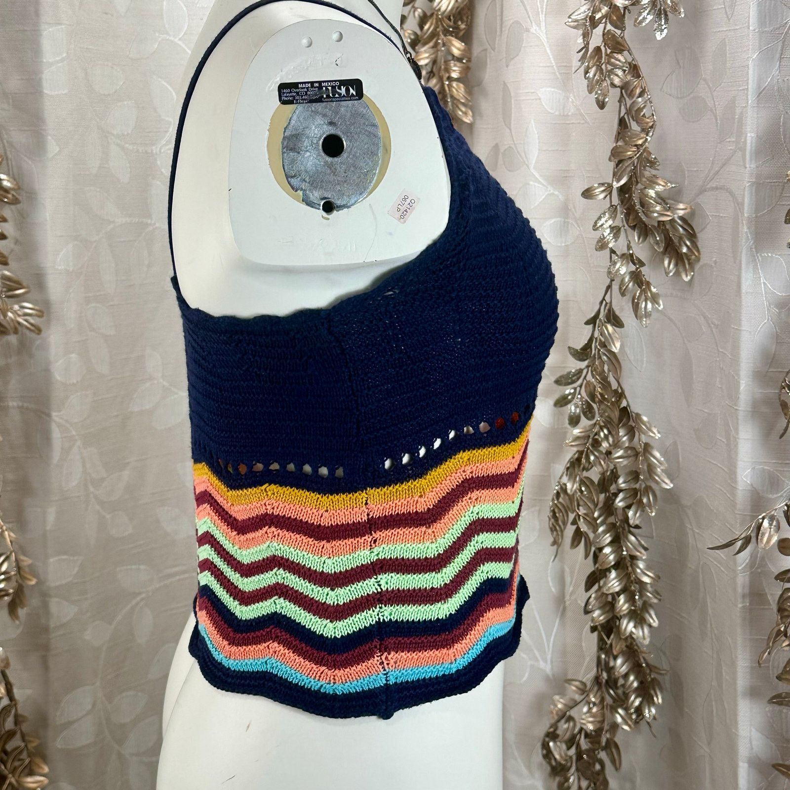 Mossimo Mossimo Chevron Crochet Knit Tank Top Small Festival Size S / US 4 / IT 40 - 3 Thumbnail