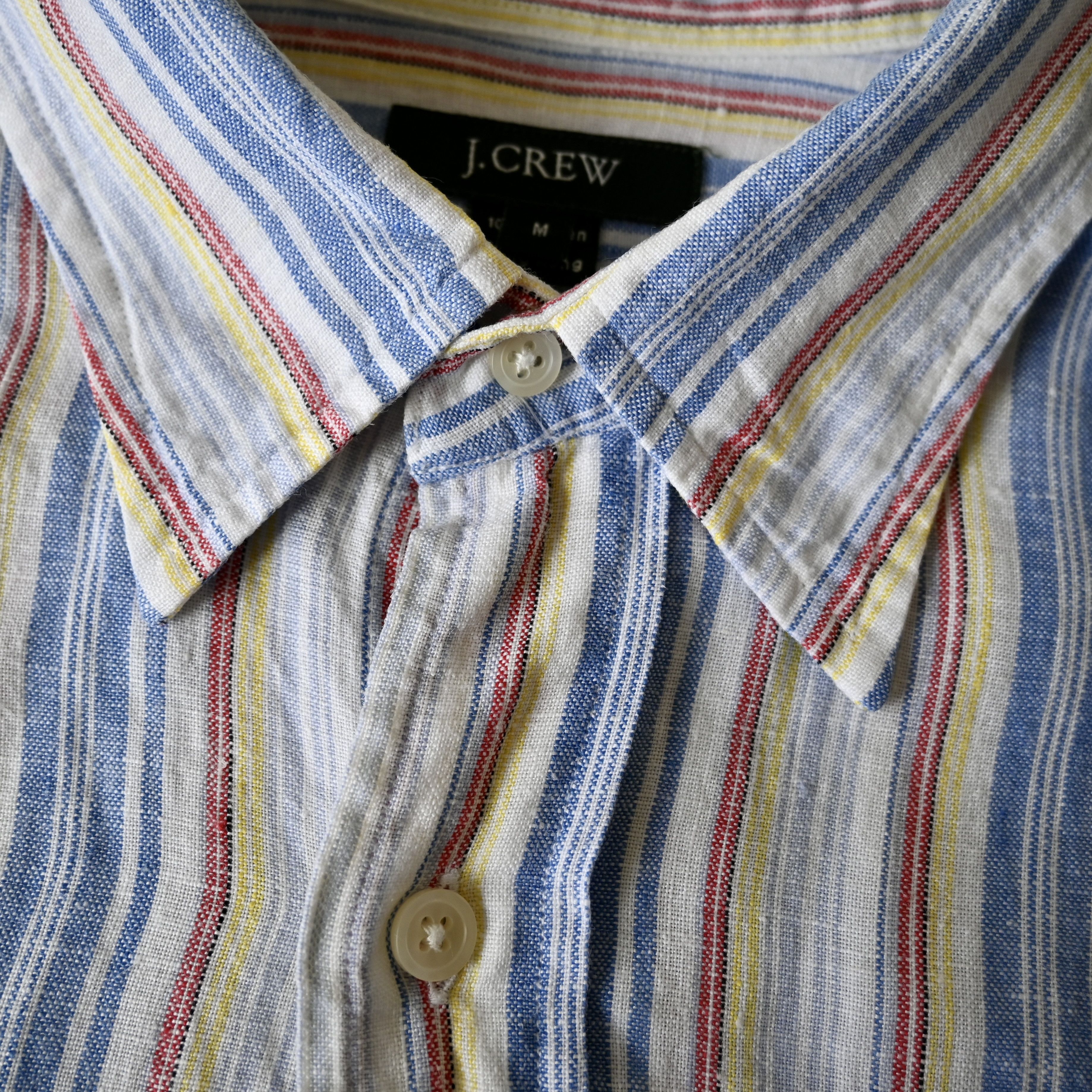J.Crew VTG 2000s J.Crew sunshine colored stripe linen shirt Size US M / EU 48-50 / 2 - 15 Thumbnail