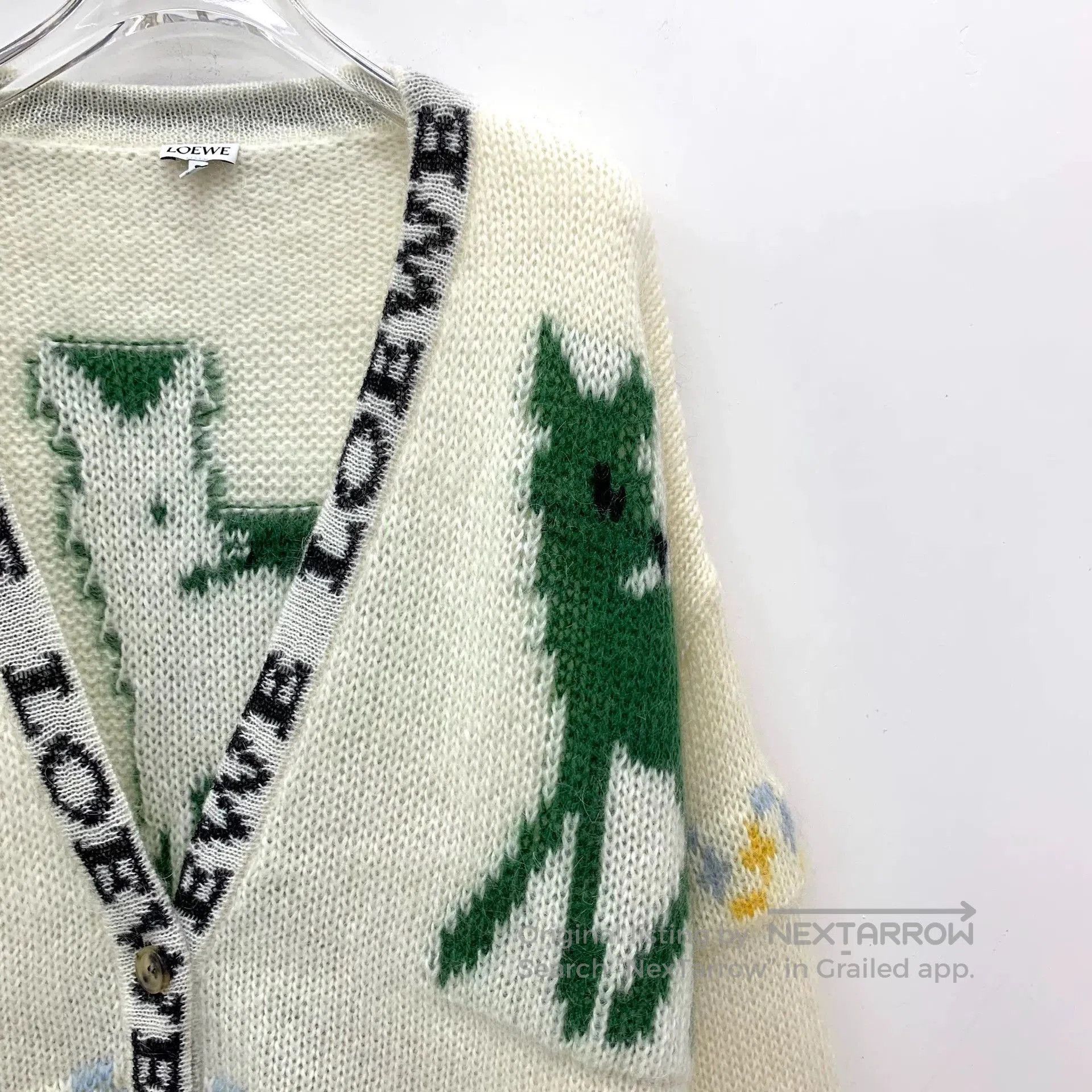 Loewe Loewe White Logo V-Neck Knit Cardigan. Size US S / EU 44-46 / 1 - 3 Thumbnail