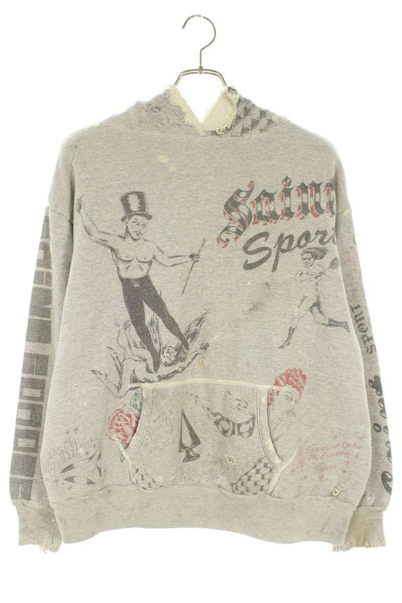 Saint Michael 25AW Vintage Pullover Hoodie Gray Size M