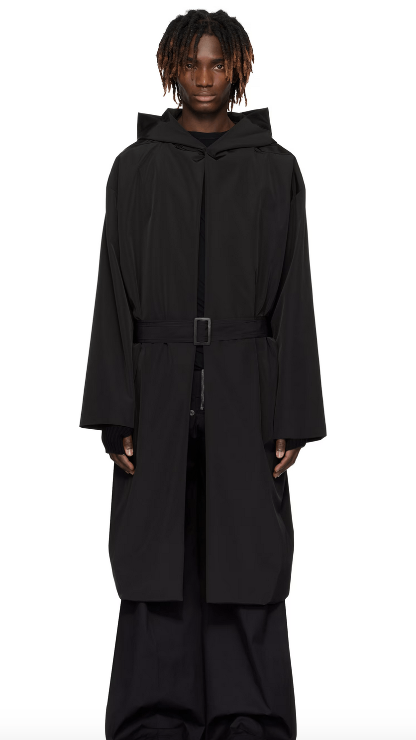 Rick Owens BLACK HOLLYWOOD HOODED ROBE COAT Size US L / EU 52-54 / 3 - 2 Thumbnail
