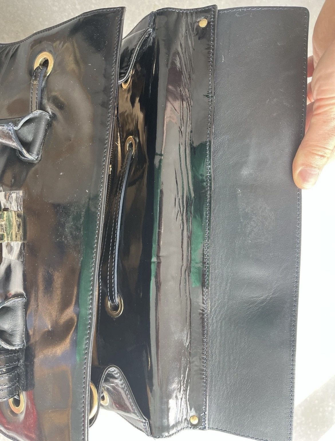 Jimmy Choo Jimmy Choo Large Patent Leather Handbag, Great Condition Size ONE SIZE - 6 Thumbnail