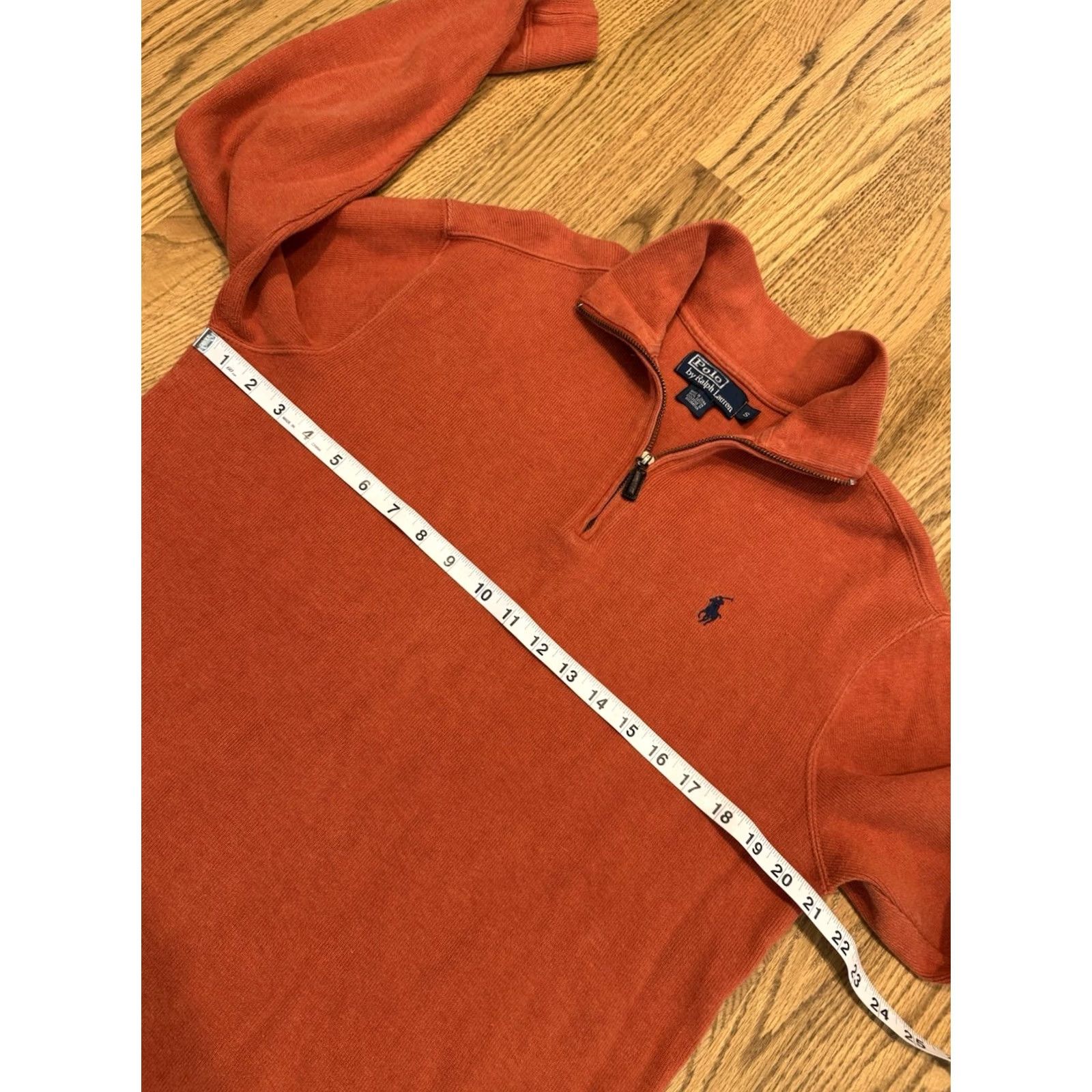 Polo Ralph Lauren Polo Ralph Lauren Orange 1/4 Zip Pullover Sweater Mens S Cotton Knit Casual Size US S / EU 44-46 / 1 - 4 Thumbnail