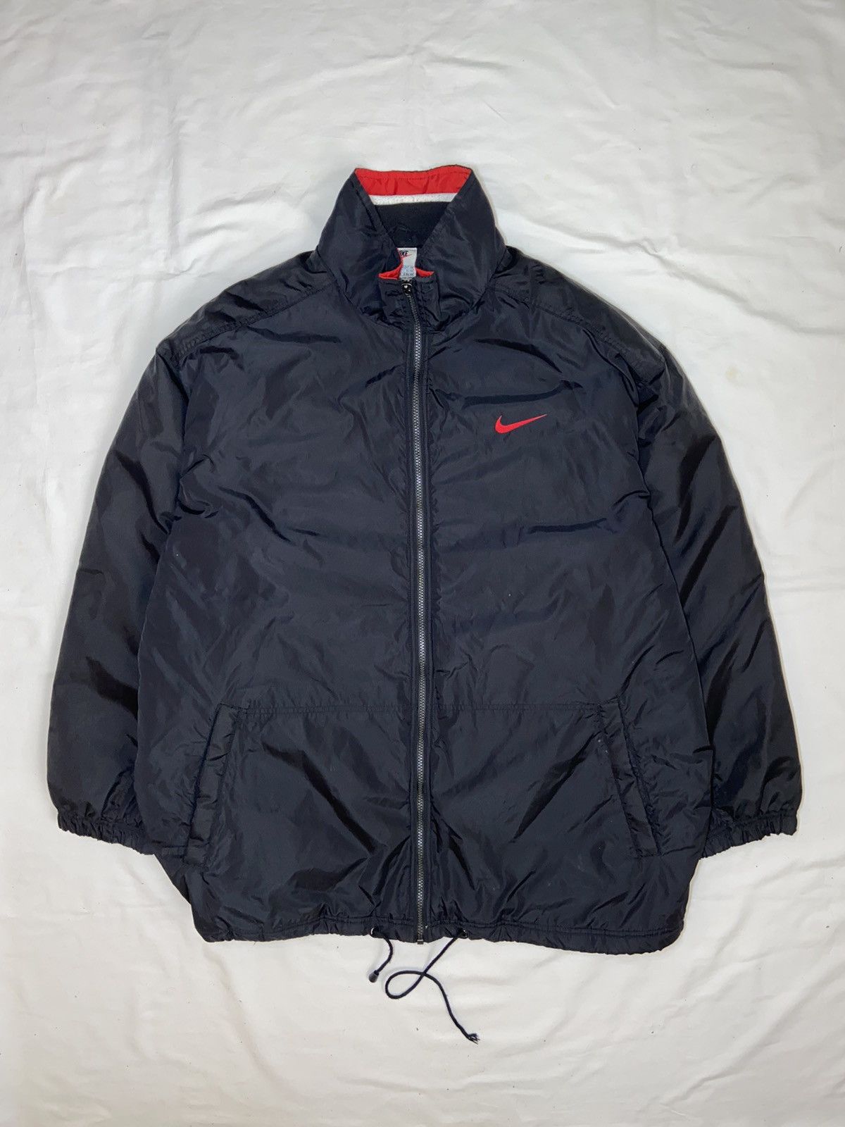 Nike × Vintage VINTAGE Y2K NIKE BIG LOGO LIGHT PUFFER JACKET SWOOSH DRILL Size US XL / EU 56 / 4 - 3 Thumbnail