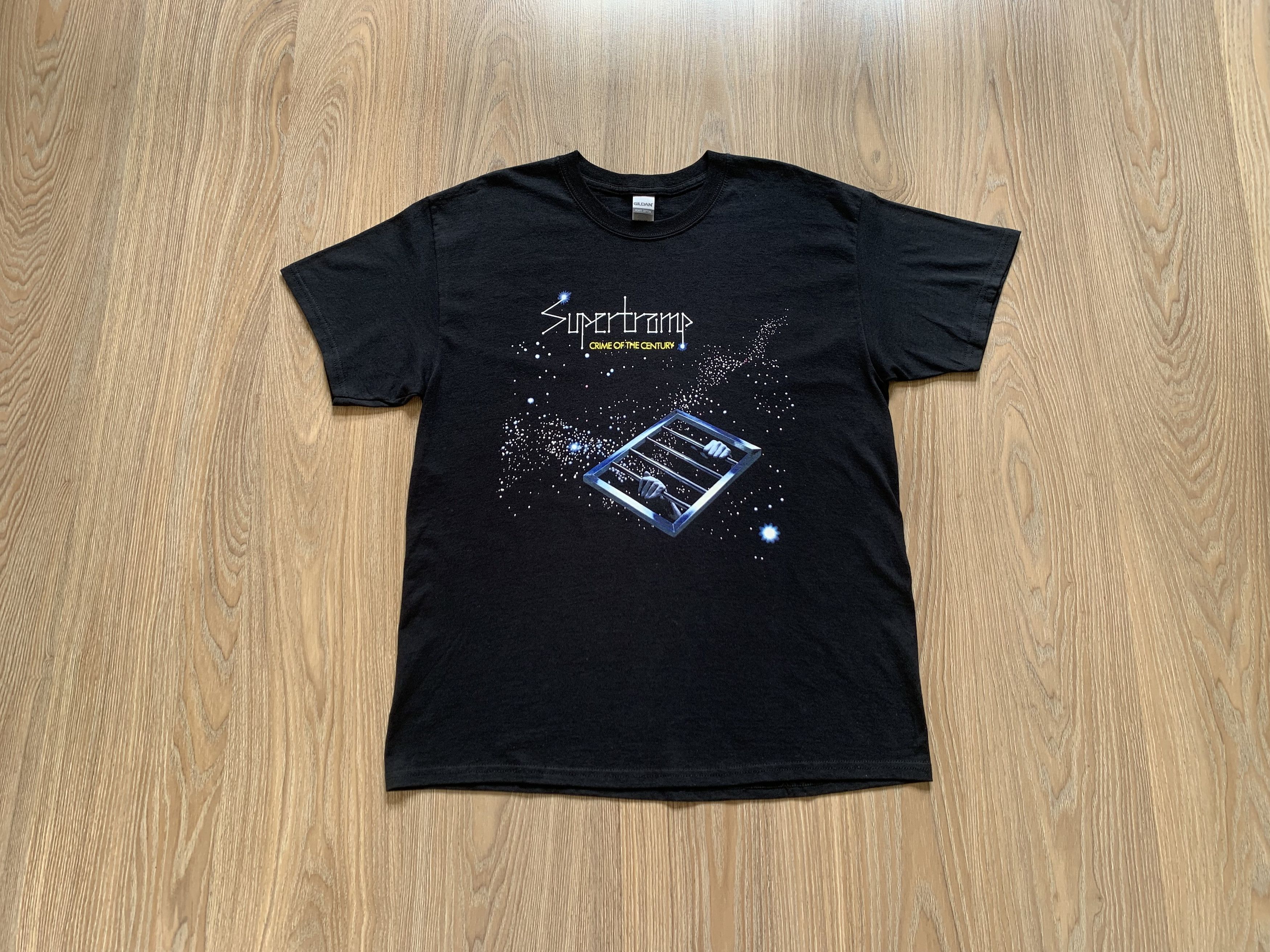 Band Tees × Gildan Gildan Supertramp Crime of The Century Black T Shirt Size US L / EU 52-54 / 3 - 1 Thumbnail