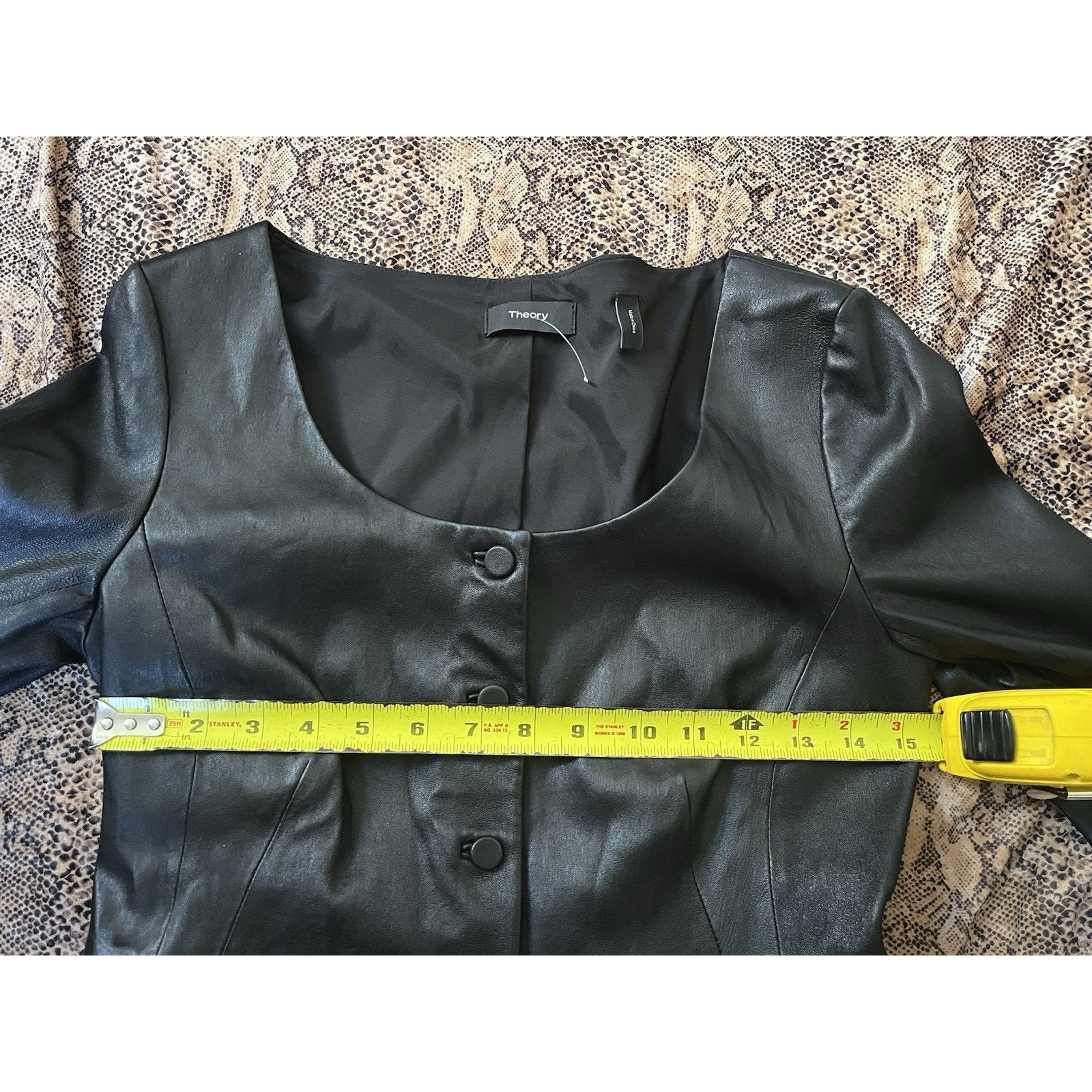 Theory Theory Scoop Neck Bristol Leather Button Jacket Structured Size XS / US 0-2 / IT 36-38 - 4 Thumbnail
