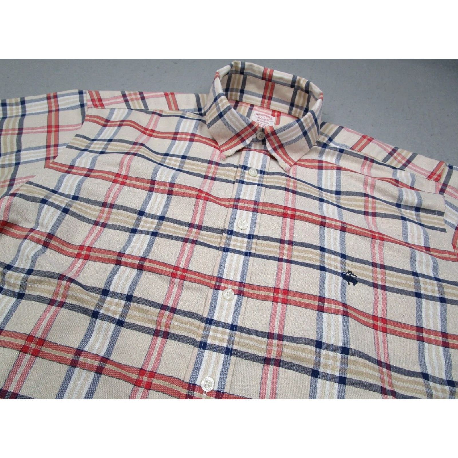 Brooks Brothers BROOKS BROTHERS Madison Shirt Mens Large Beige Twill Button Up Supima Sheep Dress Shirt Size US L / EU 52-54 / 3 - 2 Thumbnail